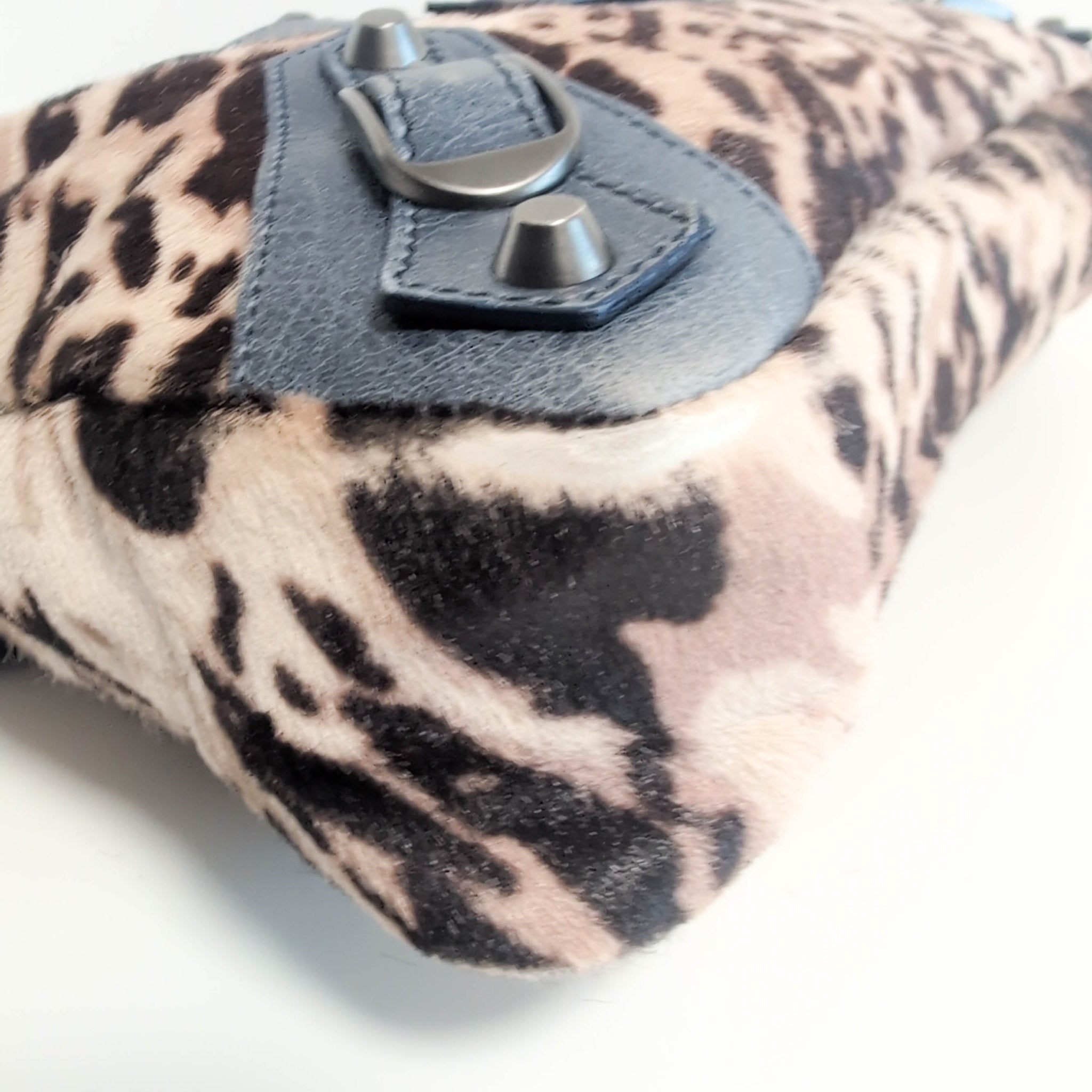 BALENCIAGA City The First Leopard Pony Hair with Navy Leather Handbag, in , Sold by HIVE PRELOVED - Handle Bags, Shoulder Bag