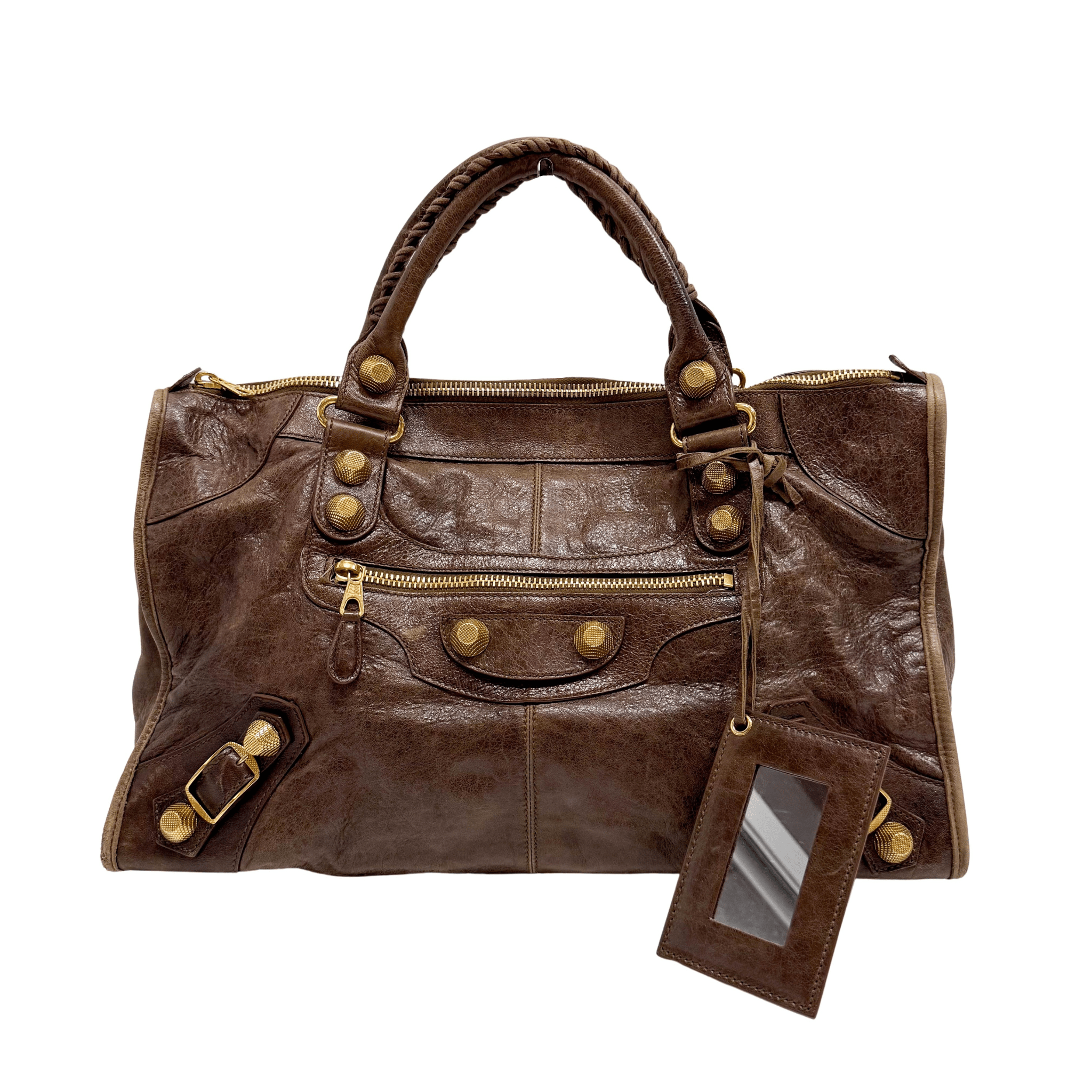 BALENCIAGA Giant City Brown Leather Hand Bag, in , Sold by HIVE PRELOVED - Handle Bags, ,