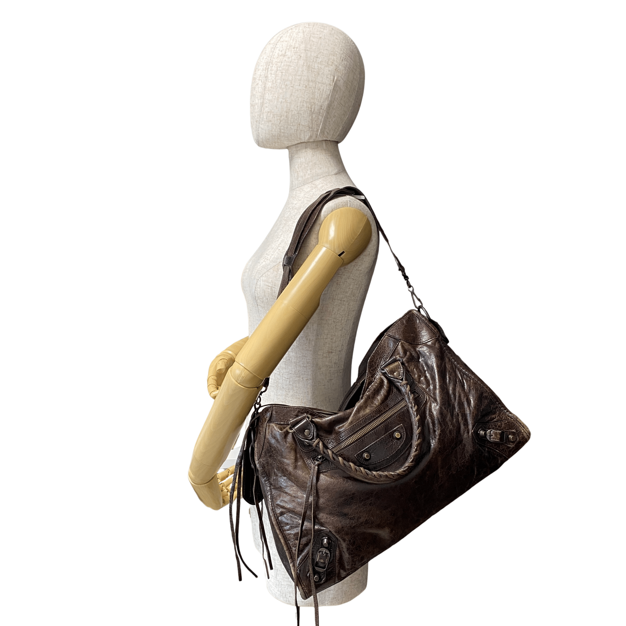 BALENCIAGA Giant City Dark Brown Leather Handbag, in , Sold by HIVE PRELOVED - Handle Bags, Shoulder Bags,