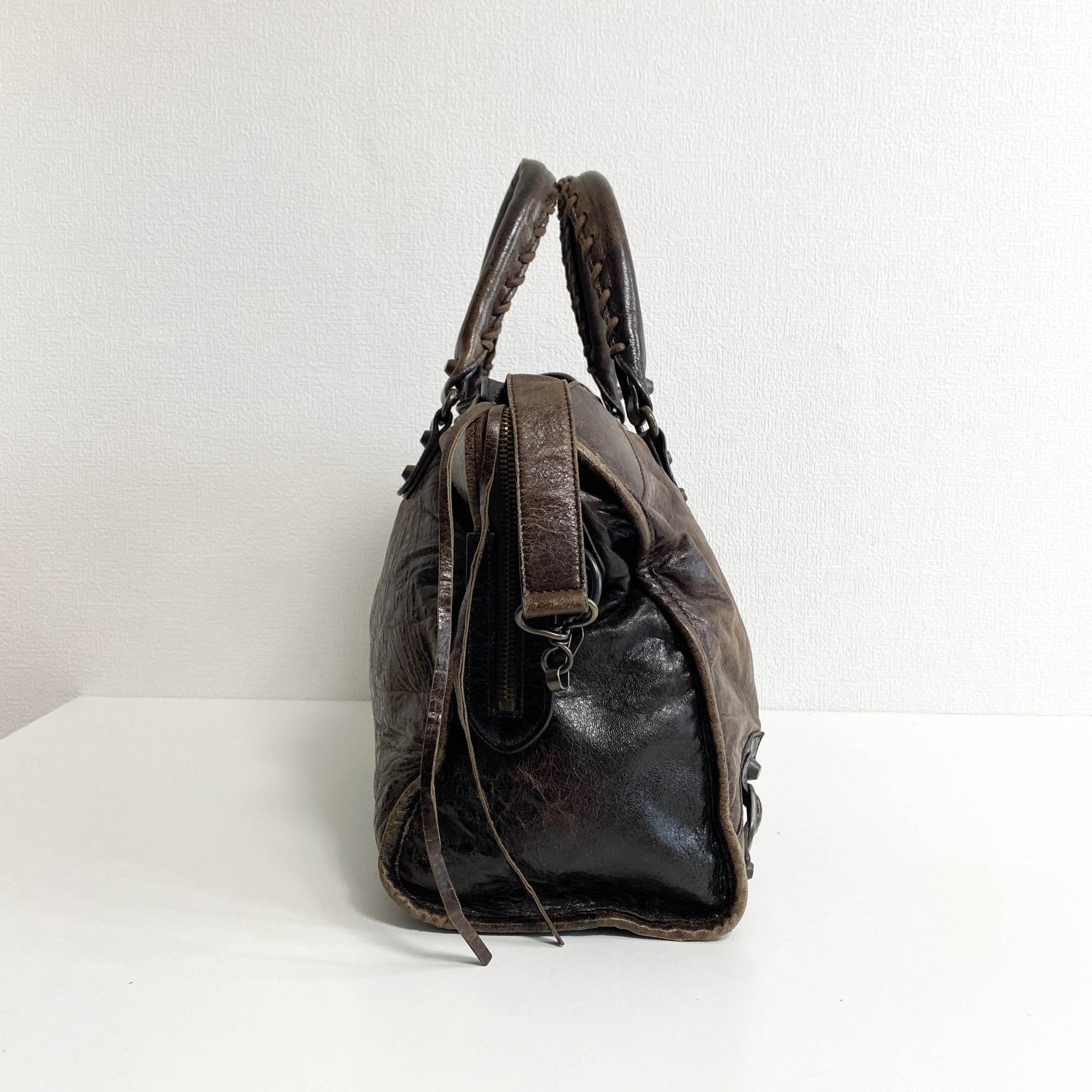 BALENCIAGA Giant City Dark Brown Leather Handbag, in , Sold by HIVE PRELOVED - Handle Bags, Shoulder Bags,
