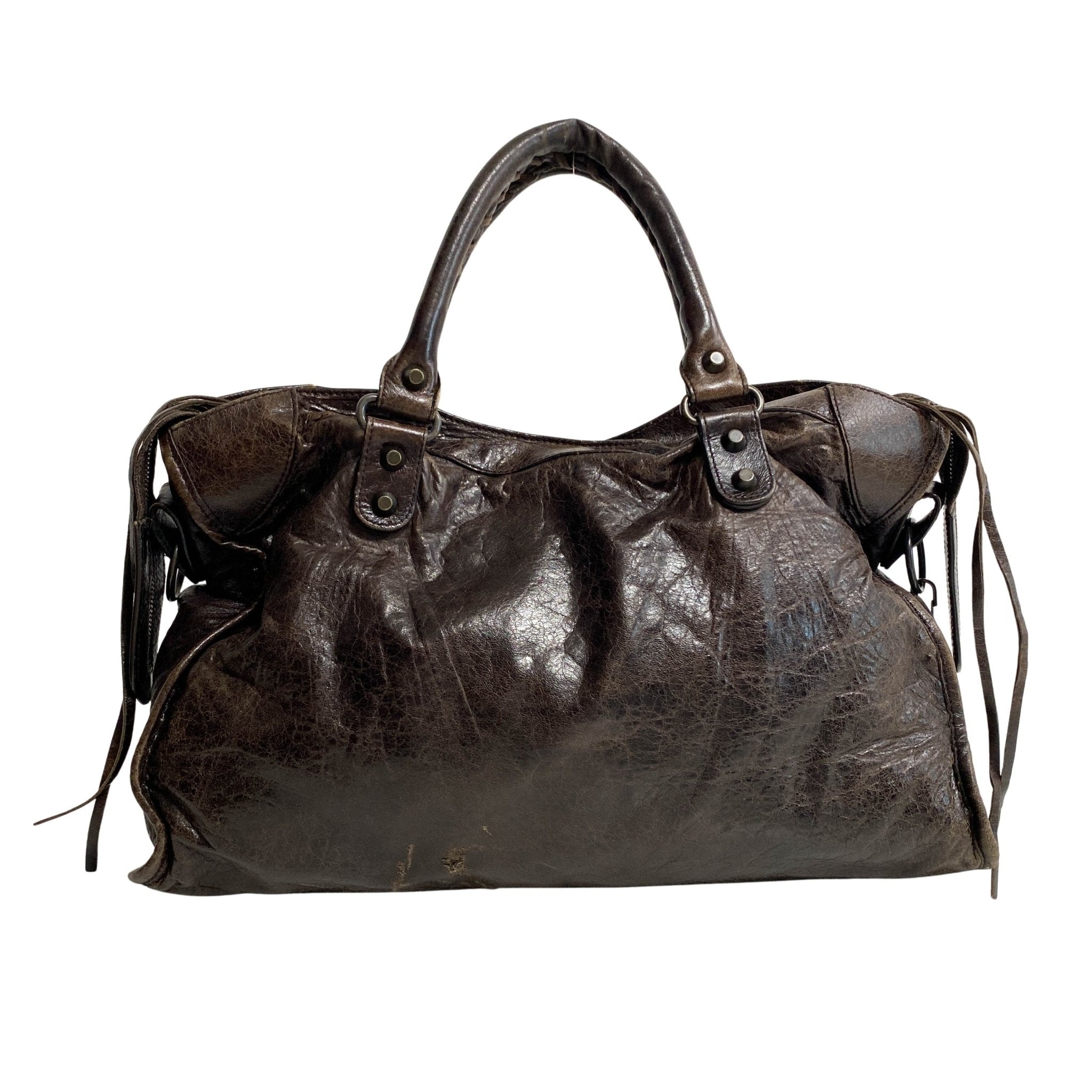 BALENCIAGA Giant City Dark Brown Leather Handbag, in , Sold by HIVE PRELOVED - Handle Bags, Shoulder Bags,