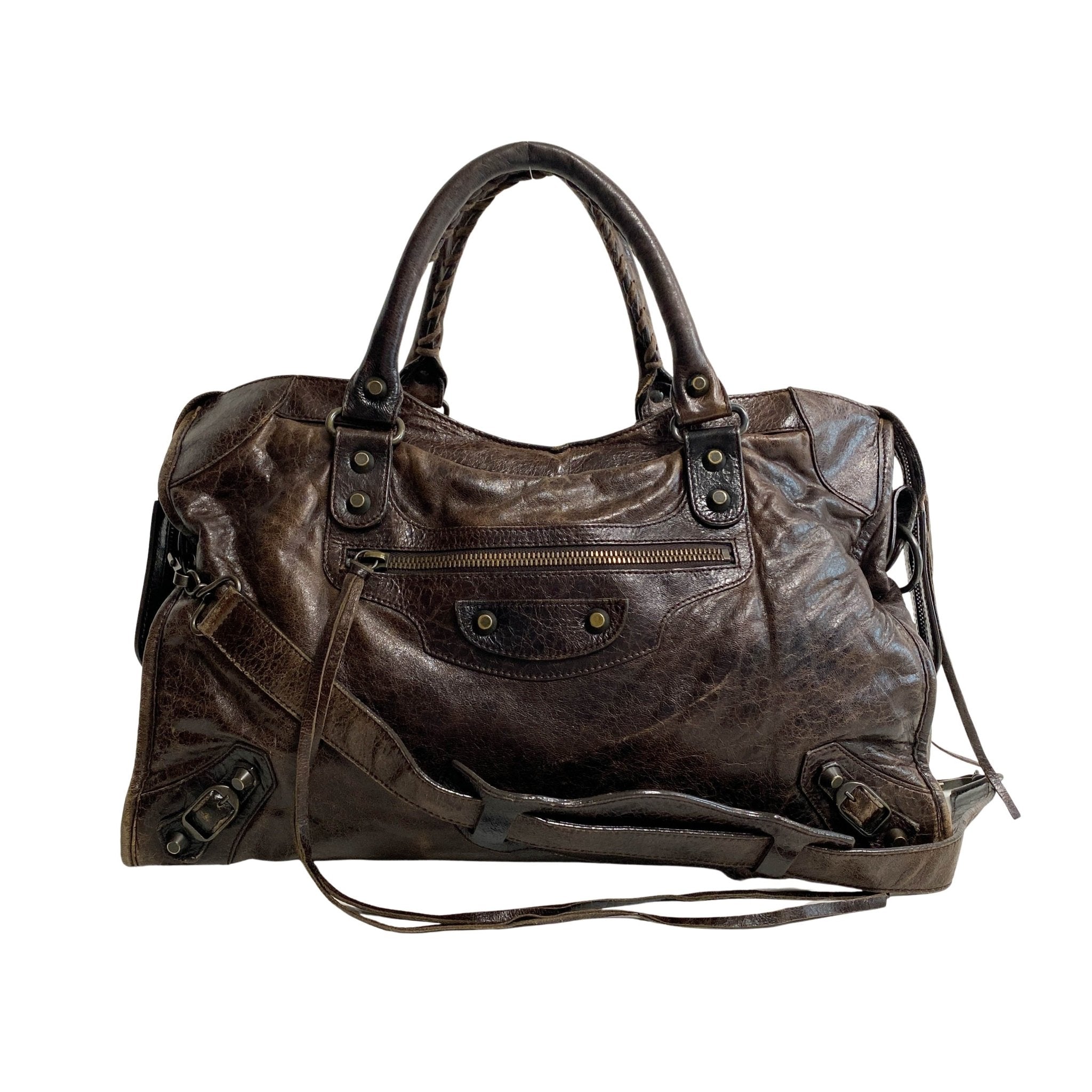 BALENCIAGA Giant City Dark Brown Leather Handbag, in , Sold by HIVE PRELOVED - Handle Bags, Shoulder Bags,