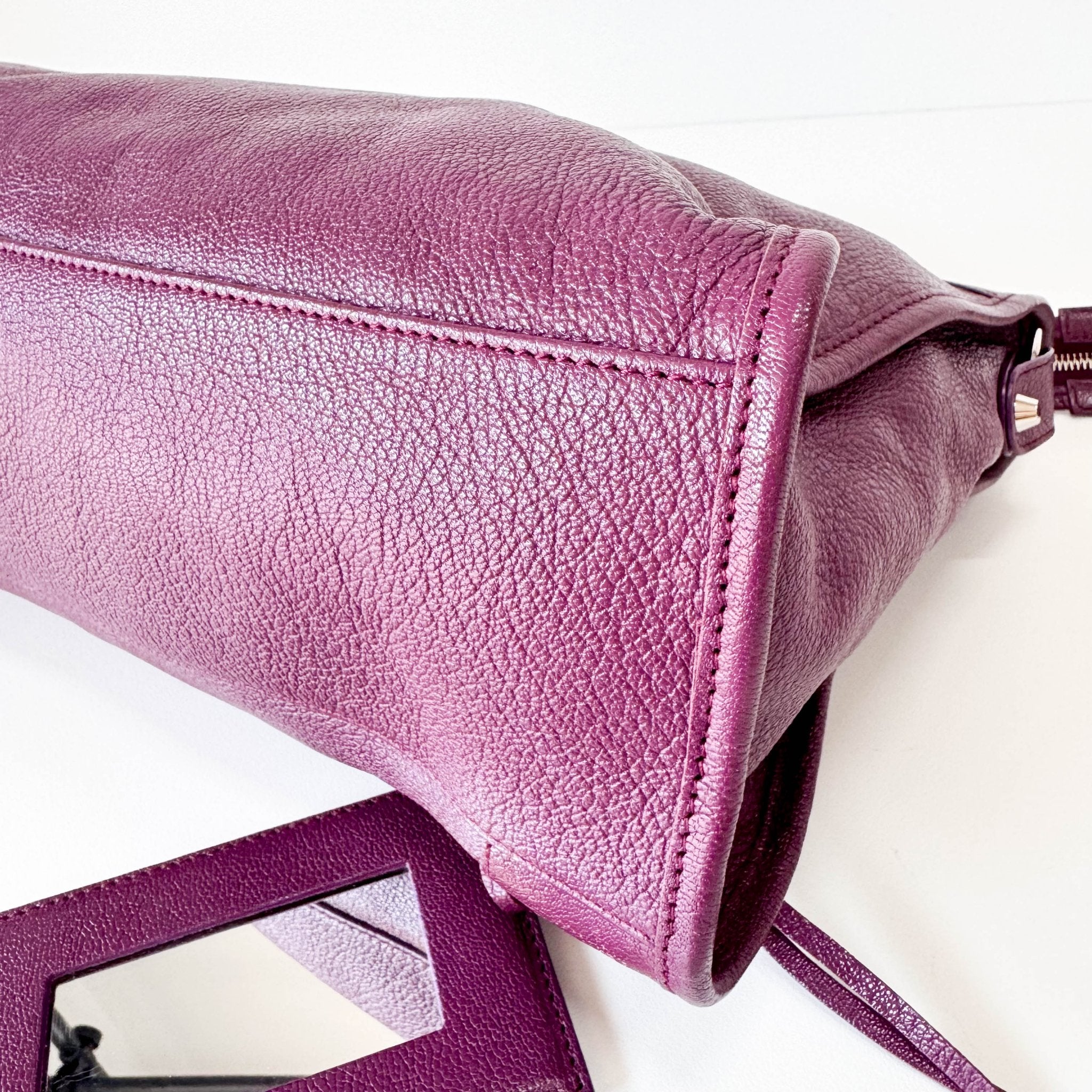 BALENCIAGA Le City Medium Metallic Purple Handbag, in , Sold by HIVE PRELOVED - Handle Bags, ,