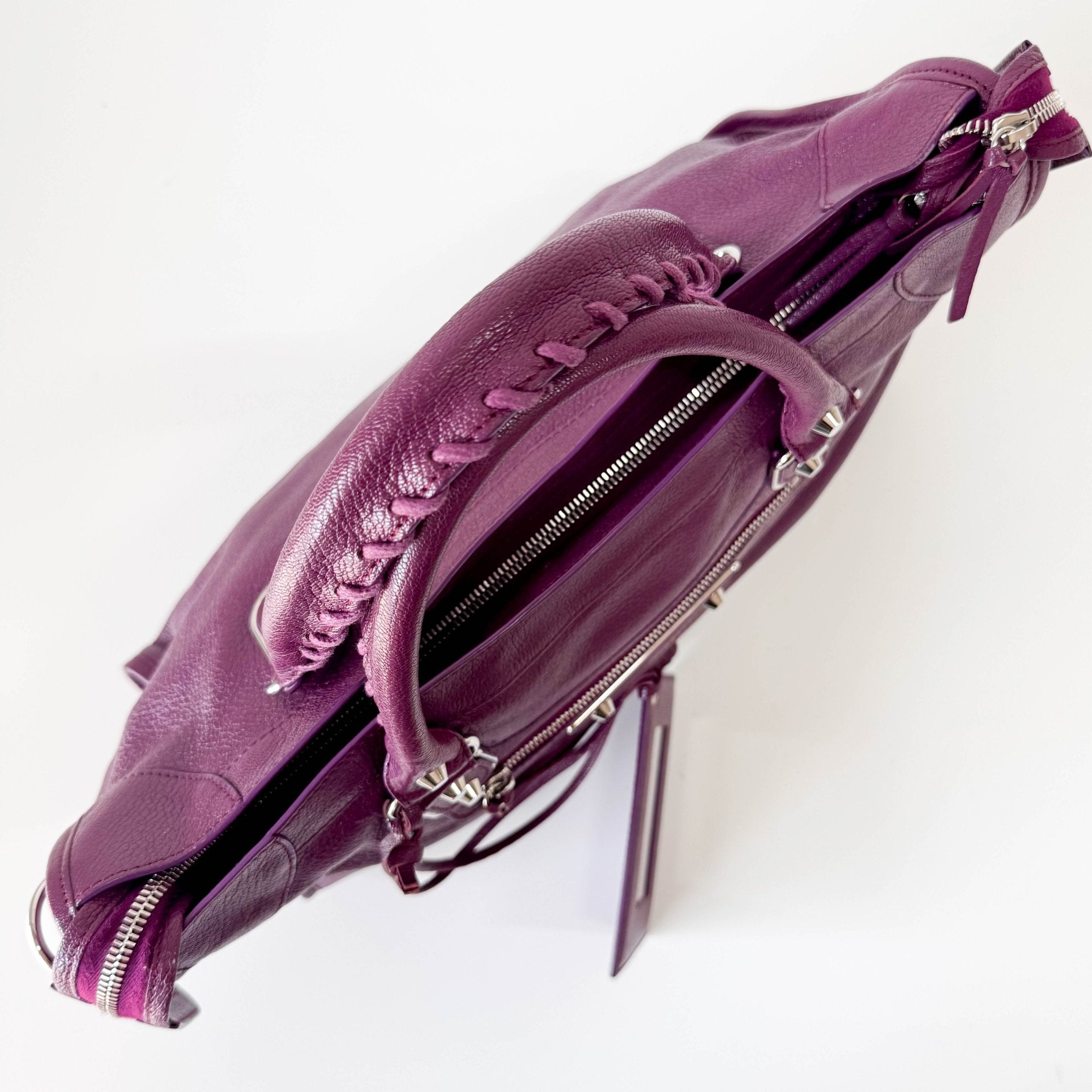 BALENCIAGA Le City Medium Metaric Purple Handbag, in , Sold by HIVE PRELOVED - Handle Bags, ,