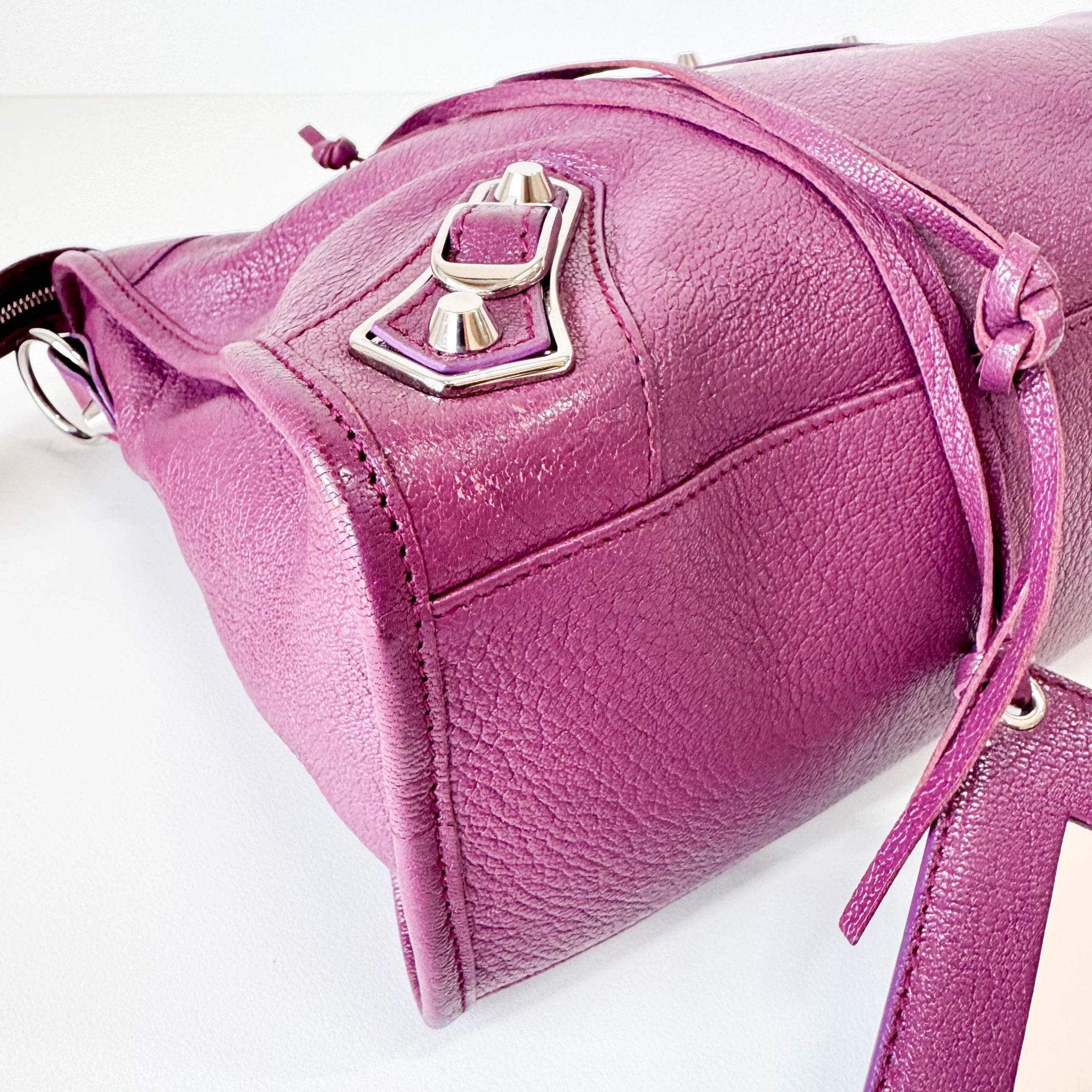 BALENCIAGA Le City Medium Metaric Purple Handbag, in , Sold by HIVE PRELOVED - Handle Bags, ,