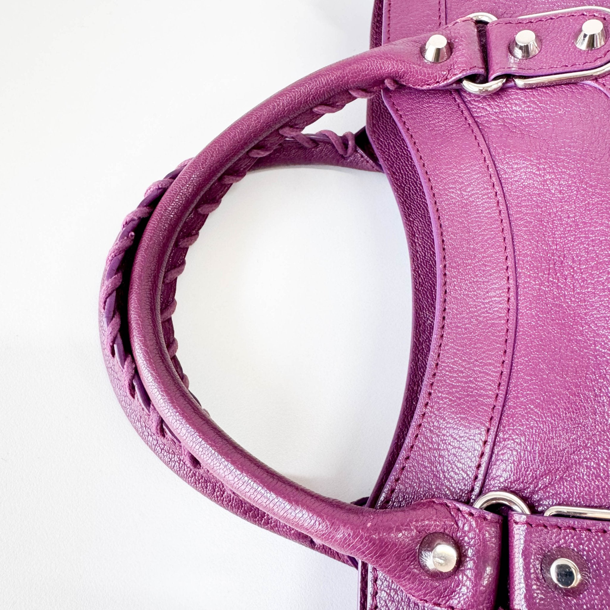 BALENCIAGA Le City Medium Metaric Purple Handbag, in , Sold by HIVE PRELOVED - Handle Bags, ,