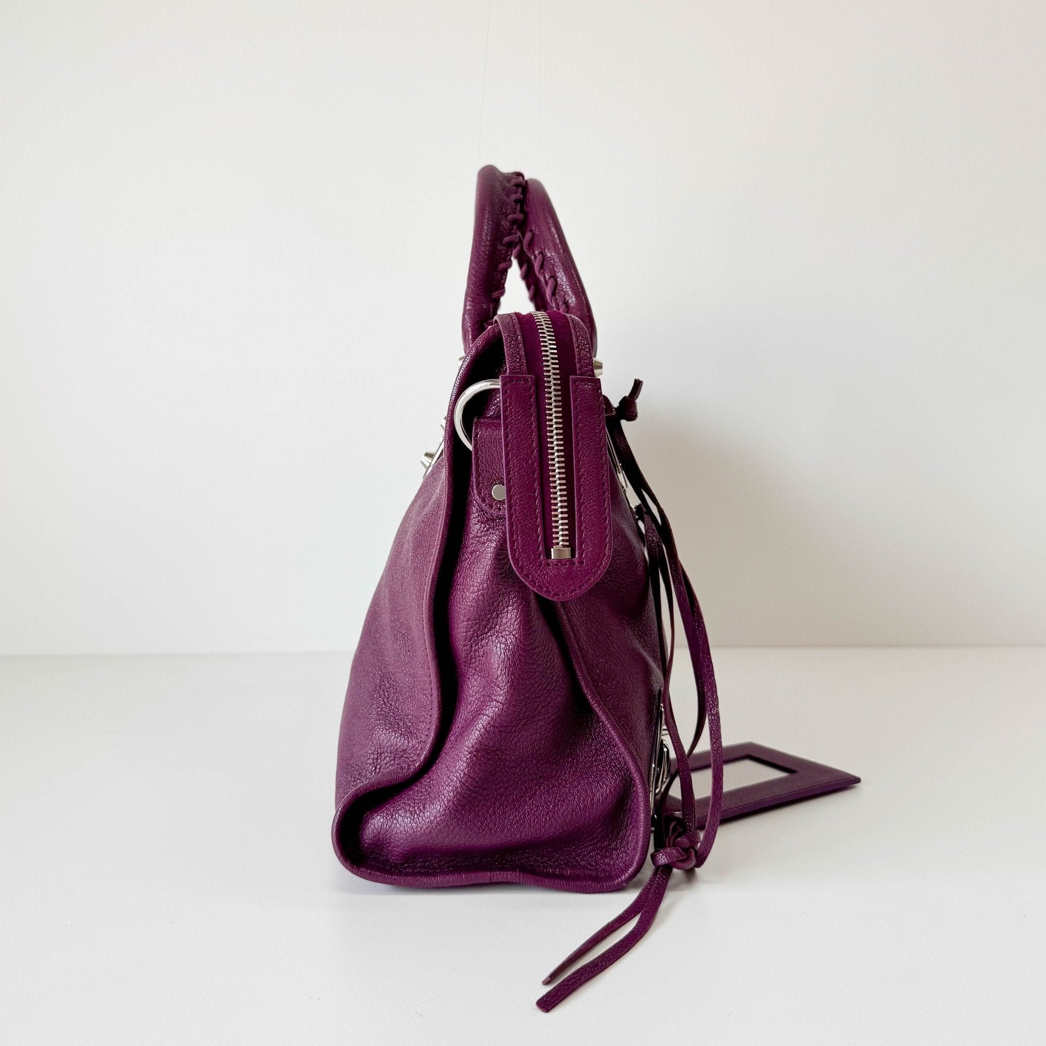 BALENCIAGA Le City Medium Metaric Purple Handbag, in , Sold by HIVE PRELOVED - Handle Bags, ,