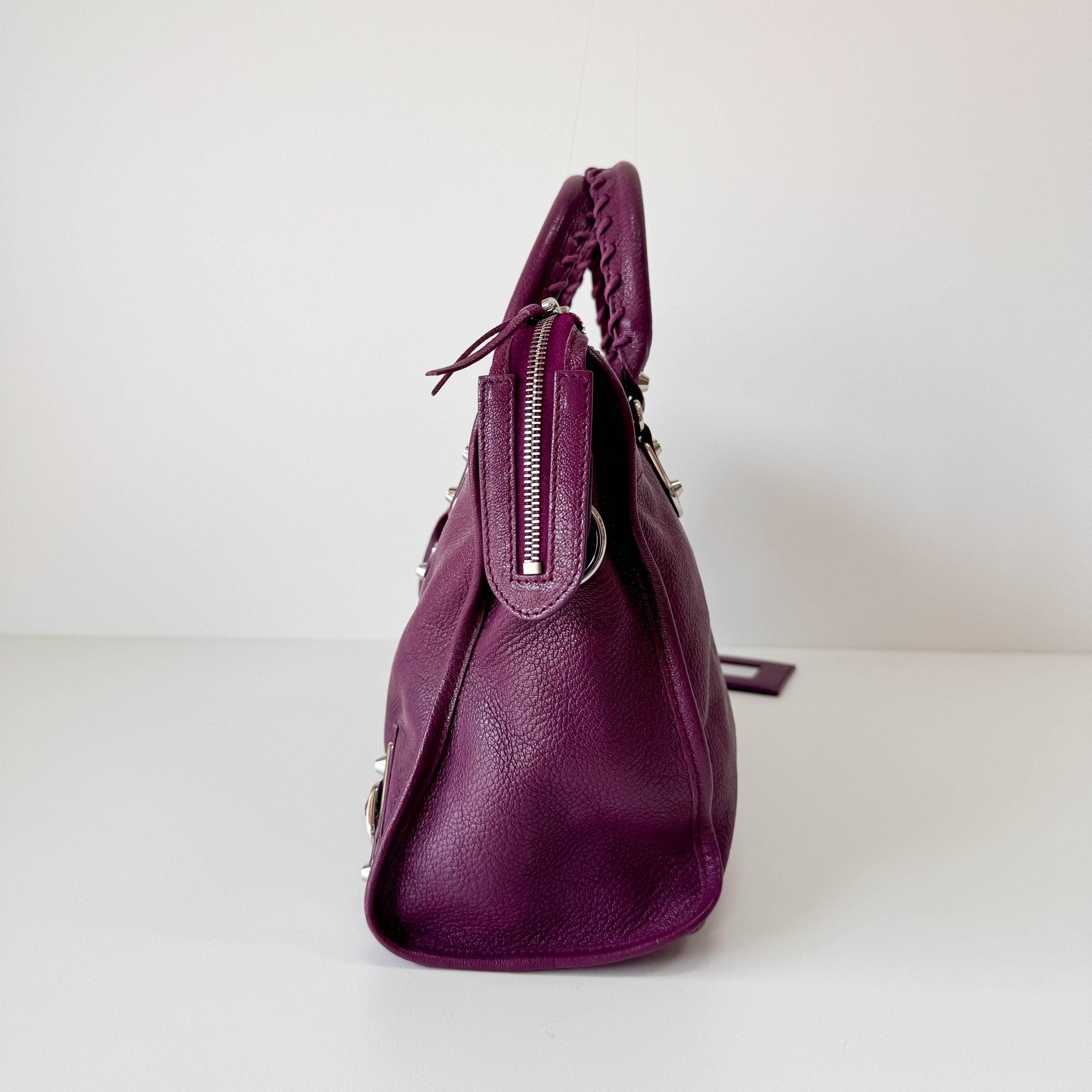 BALENCIAGA Le City Medium Metaric Purple Handbag, in , Sold by HIVE PRELOVED - Handle Bags, ,