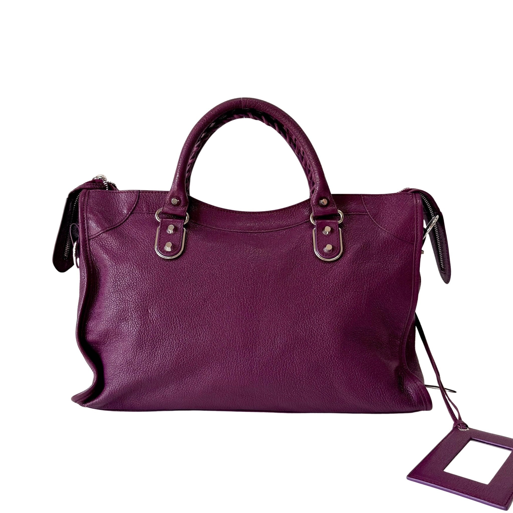 BALENCIAGA Le City Medium Metaric Purple Handbag, in , Sold by HIVE PRELOVED - Handle Bags, ,