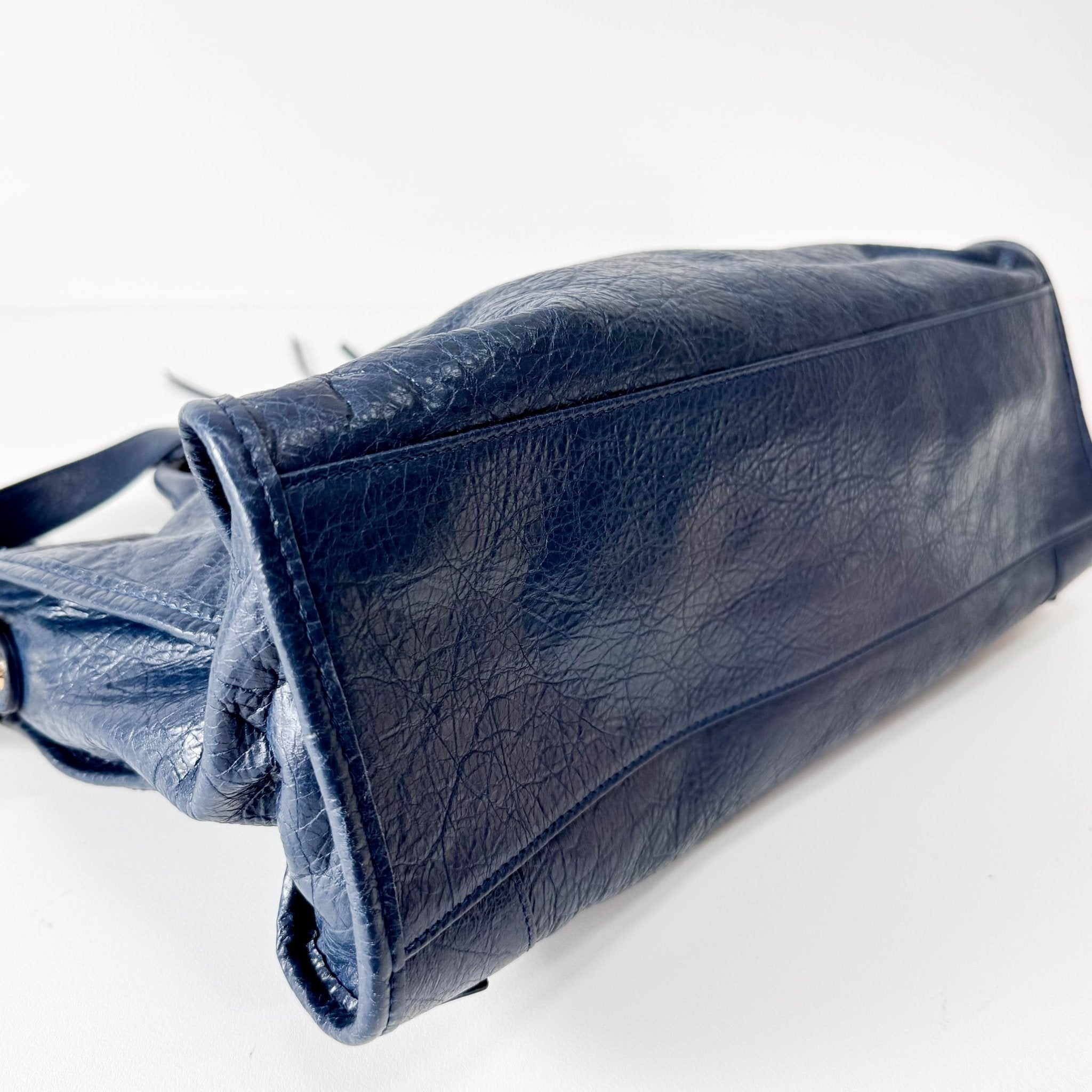 BALENCIAGA Le City Navy Leather Handle Bag, in , Sold by HIVE PRELOVED - Handle Bags, Shoulder Bags,