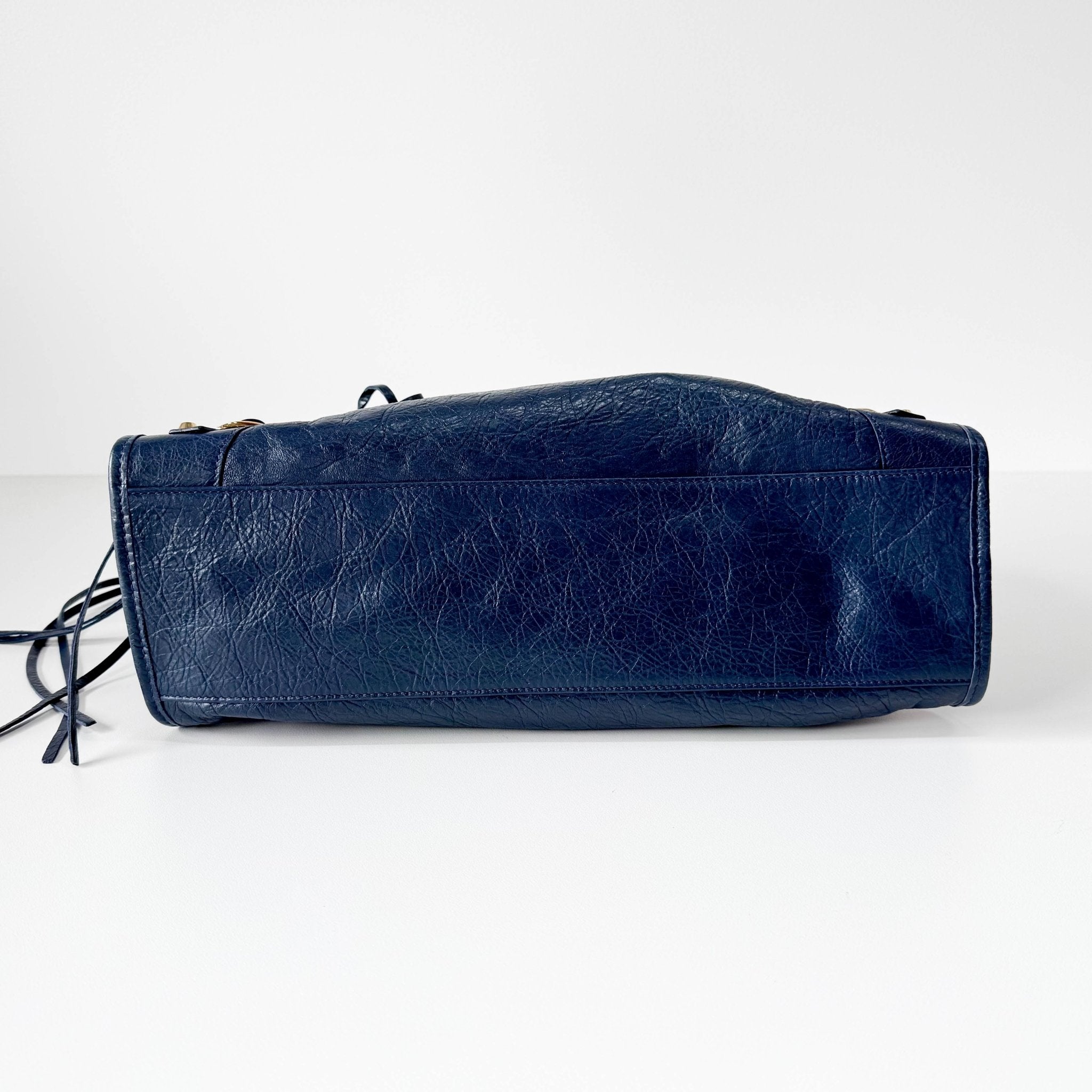 BALENCIAGA Le City Navy Leather Handle Bag, in , Sold by HIVE PRELOVED - Handle Bags, Shoulder Bags,