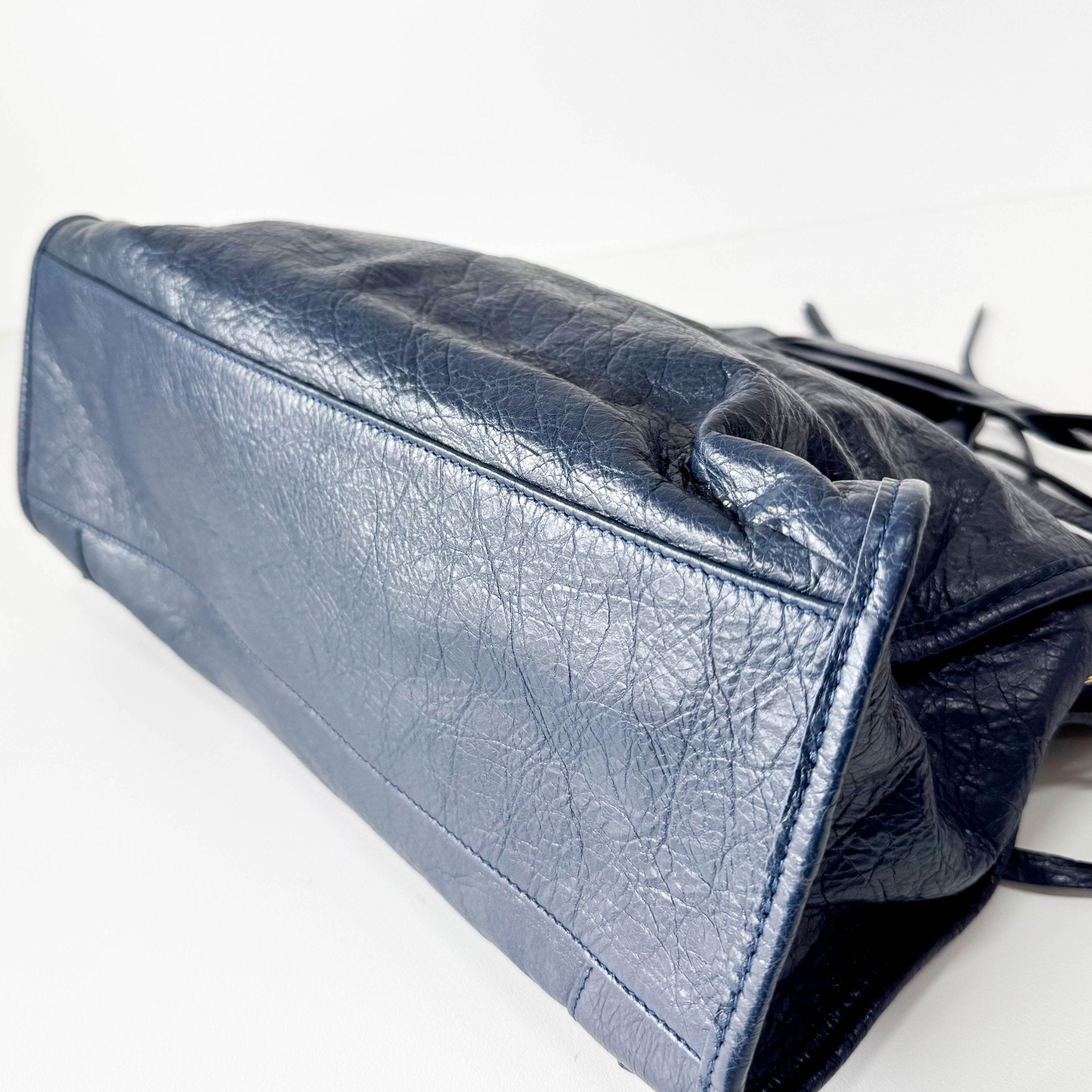 BALENCIAGA Le City Navy Leather Handle Bag, in , Sold by HIVE PRELOVED - Handle Bags, Shoulder Bags,