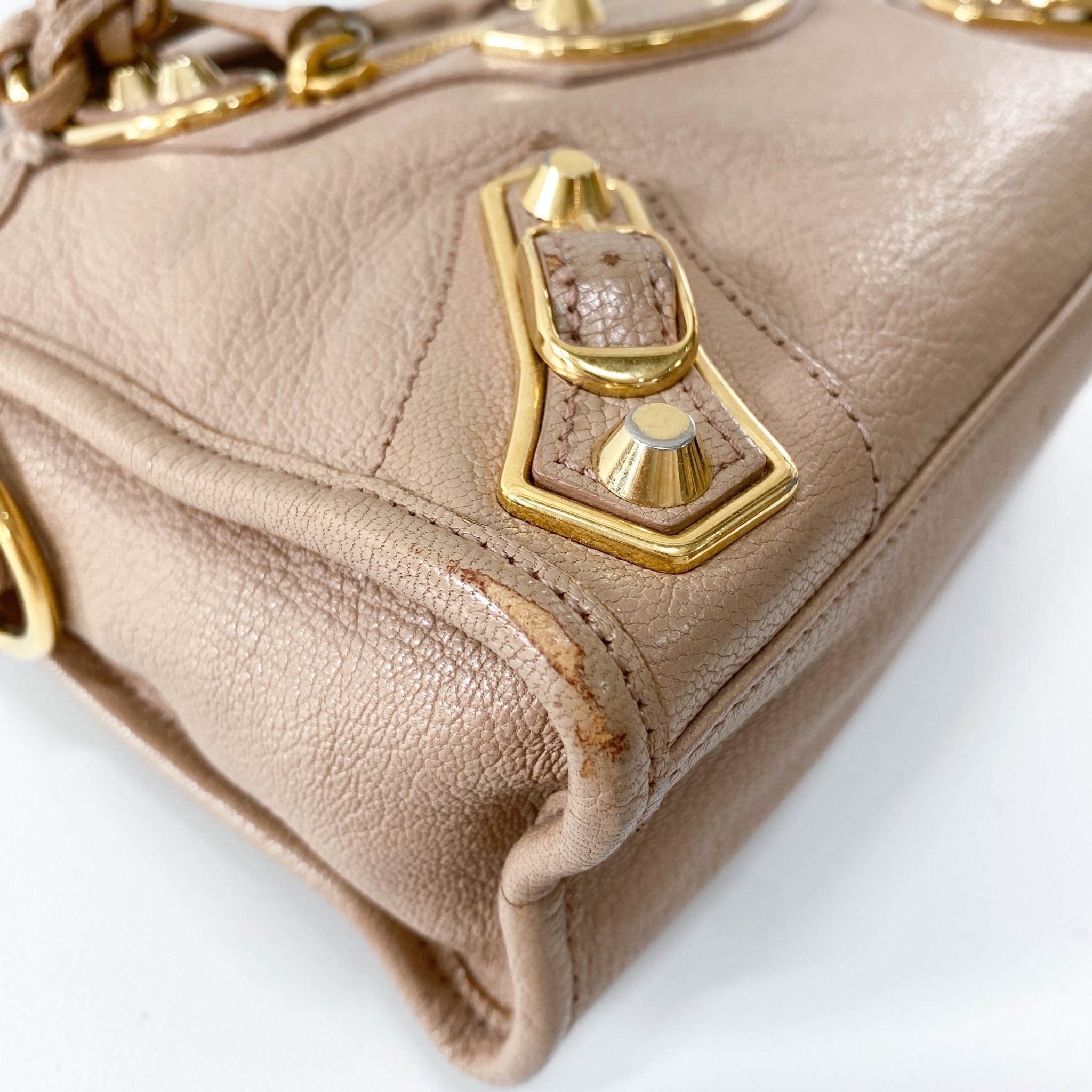 BALENCIAGA Mini City Beige Leather Top Handle Bag, in , Sold by HIVE PRELOVED - Handle Bags, ,