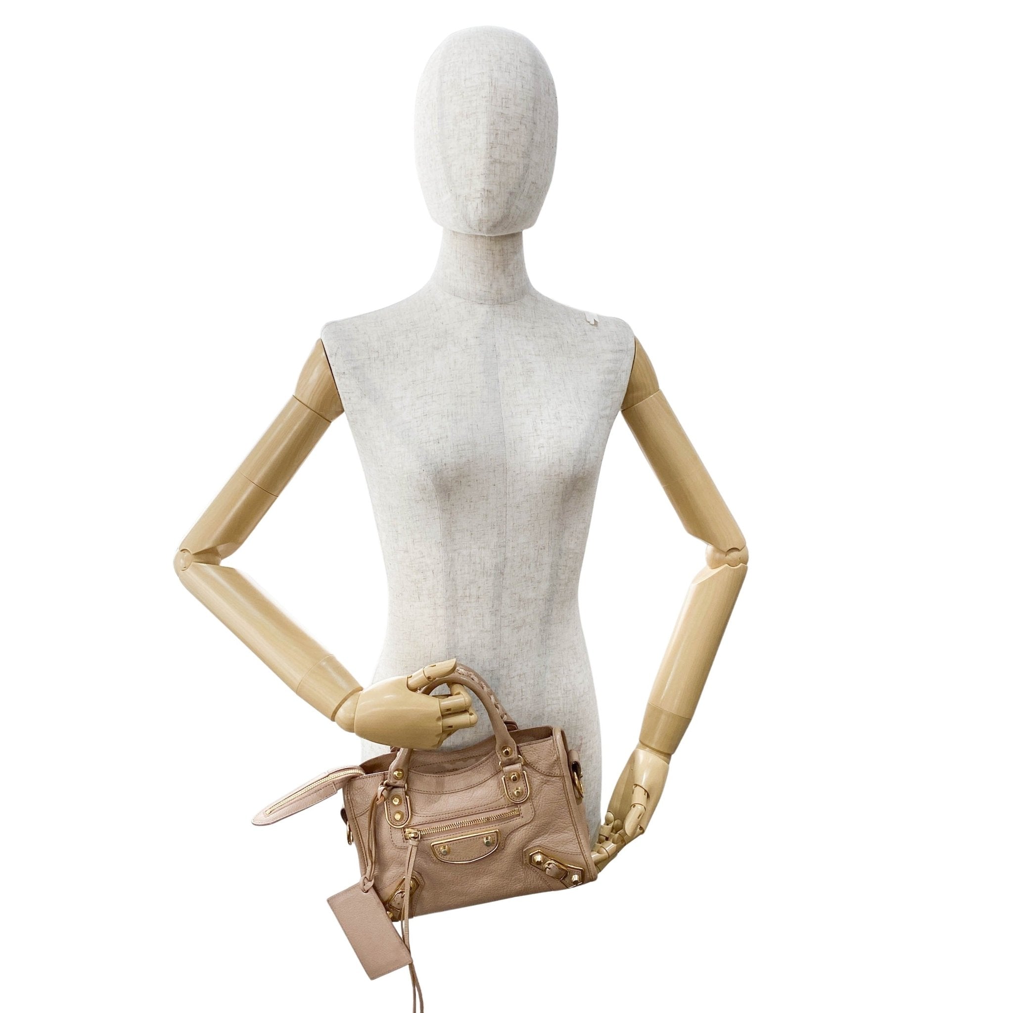 BALENCIAGA Mini City Beige Leather Top Handle Bag, in , Sold by HIVE PRELOVED - Handle Bags, ,
