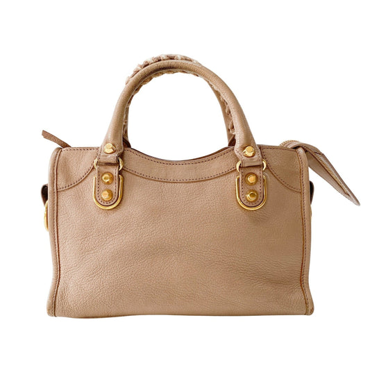BALENCIAGA Mini City Beige Leather Top Handle Bag, in , Sold by HIVE PRELOVED - Handle Bags, ,