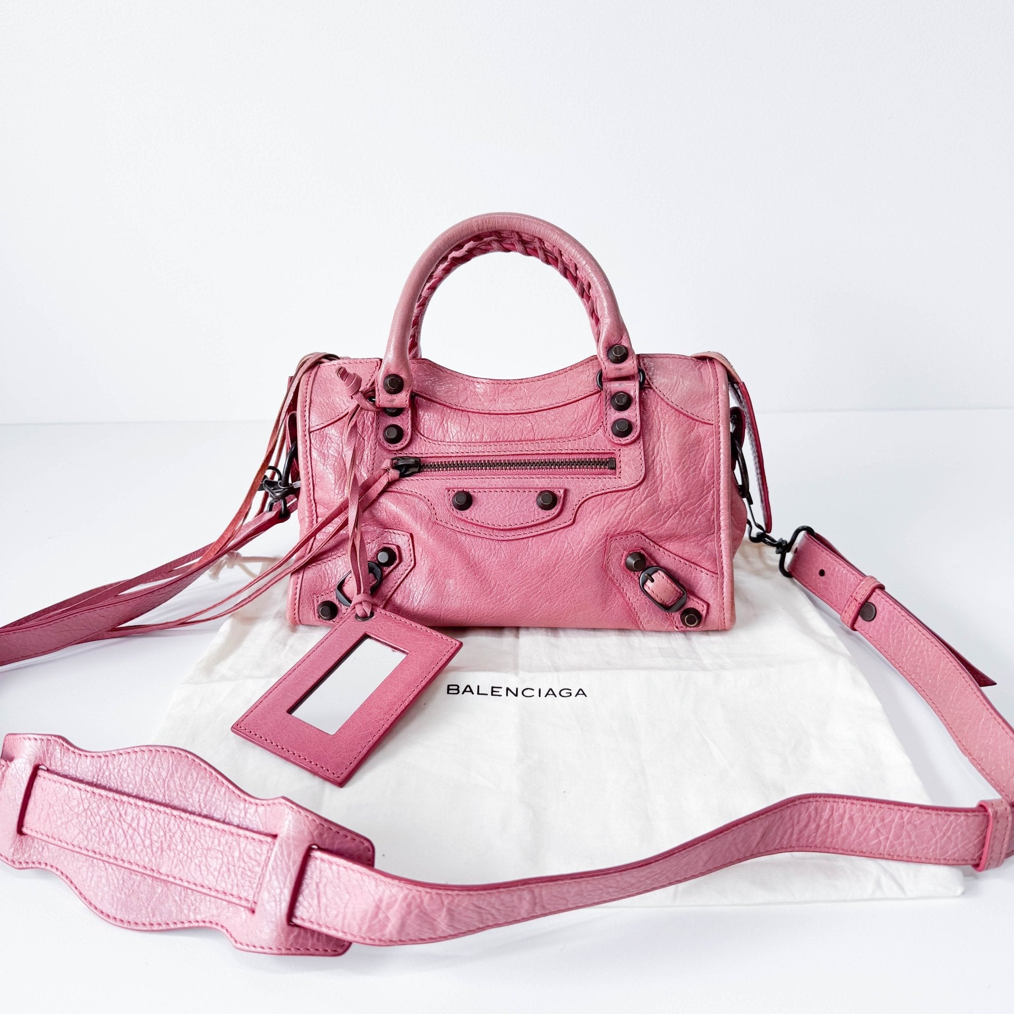 BALENCIAGA Mini City Pink Leather Shoulder Bag, in , Sold by HIVE PRELOVED - Handle Bags, ,