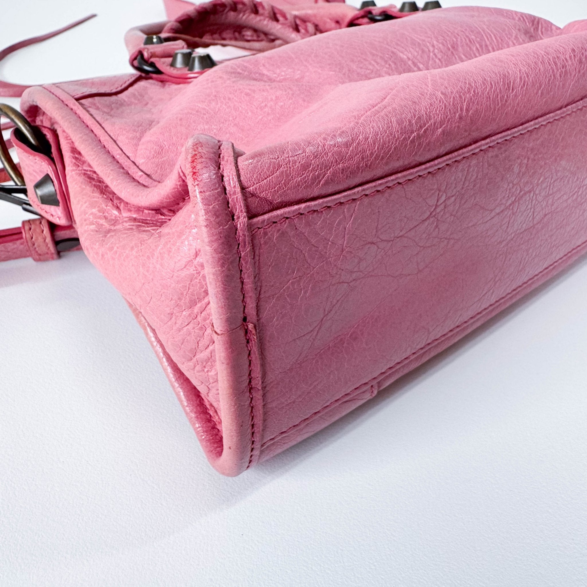 BALENCIAGA Mini City Pink Leather Shoulder Bag, in , Sold by HIVE PRELOVED - Handle Bags, ,