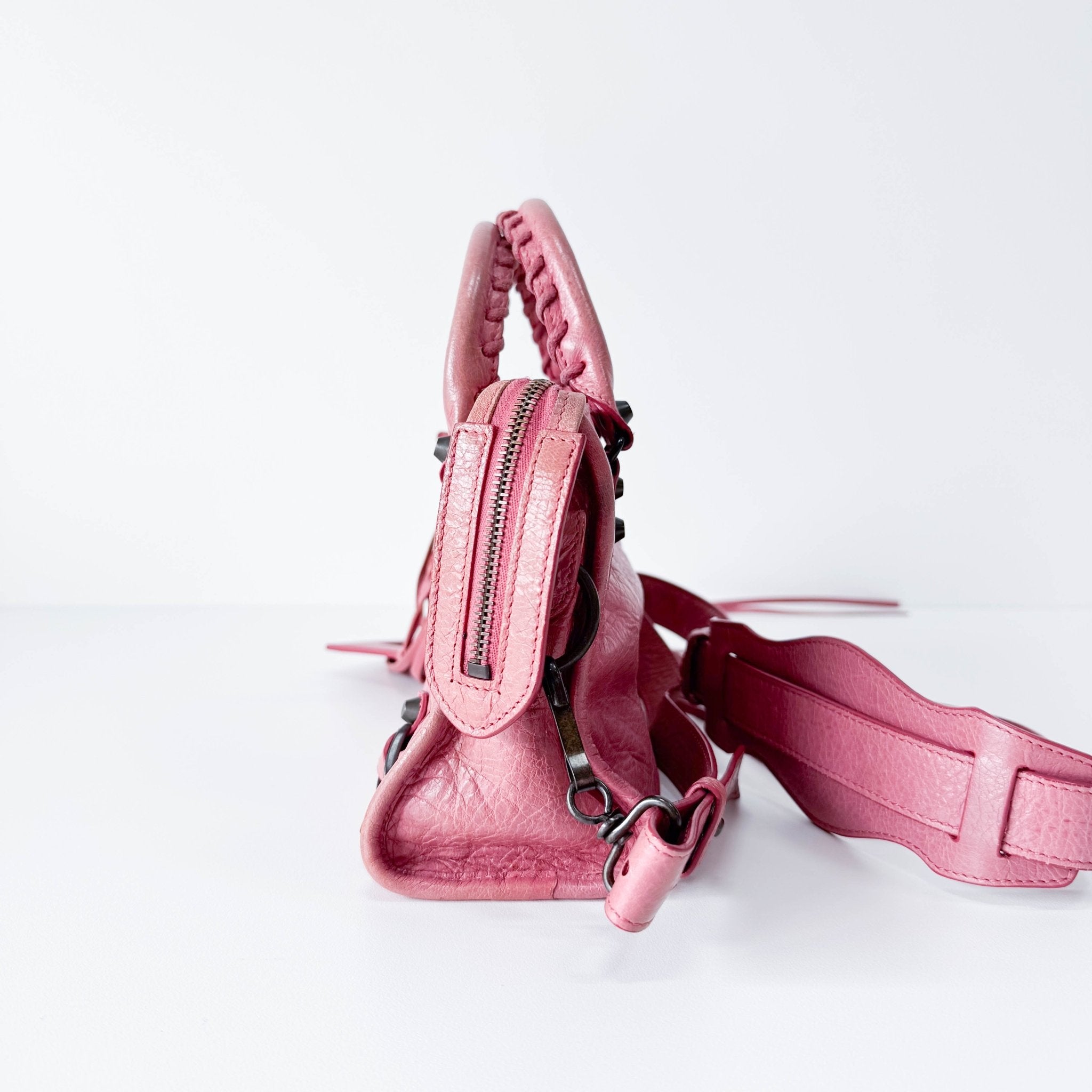 BALENCIAGA Mini City Pink Leather Shoulder Bag, in , Sold by HIVE PRELOVED - Handle Bags, ,