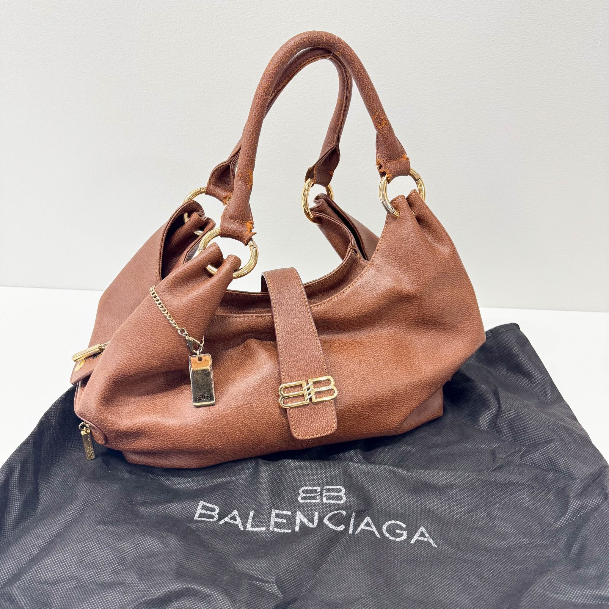 BALENCIAGA Old Balenciaga Brown Leather Shoulder Bag, in , Sold by HIVE PRELOVED - Shoulder Bags, ,