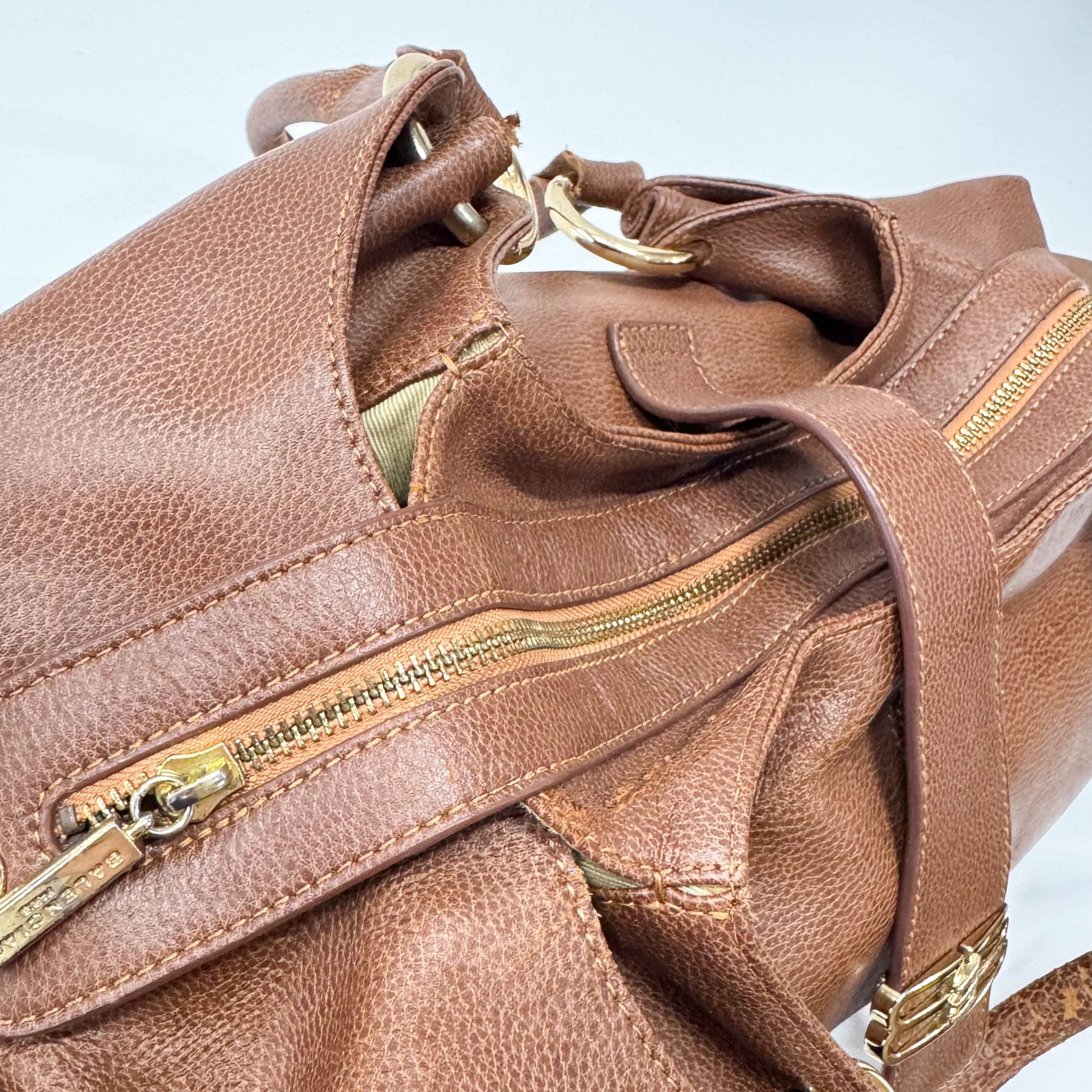 BALENCIAGA Old Balenciaga Brown Leather Shoulder Bag, in , Sold by HIVE PRELOVED - Shoulder Bags, ,