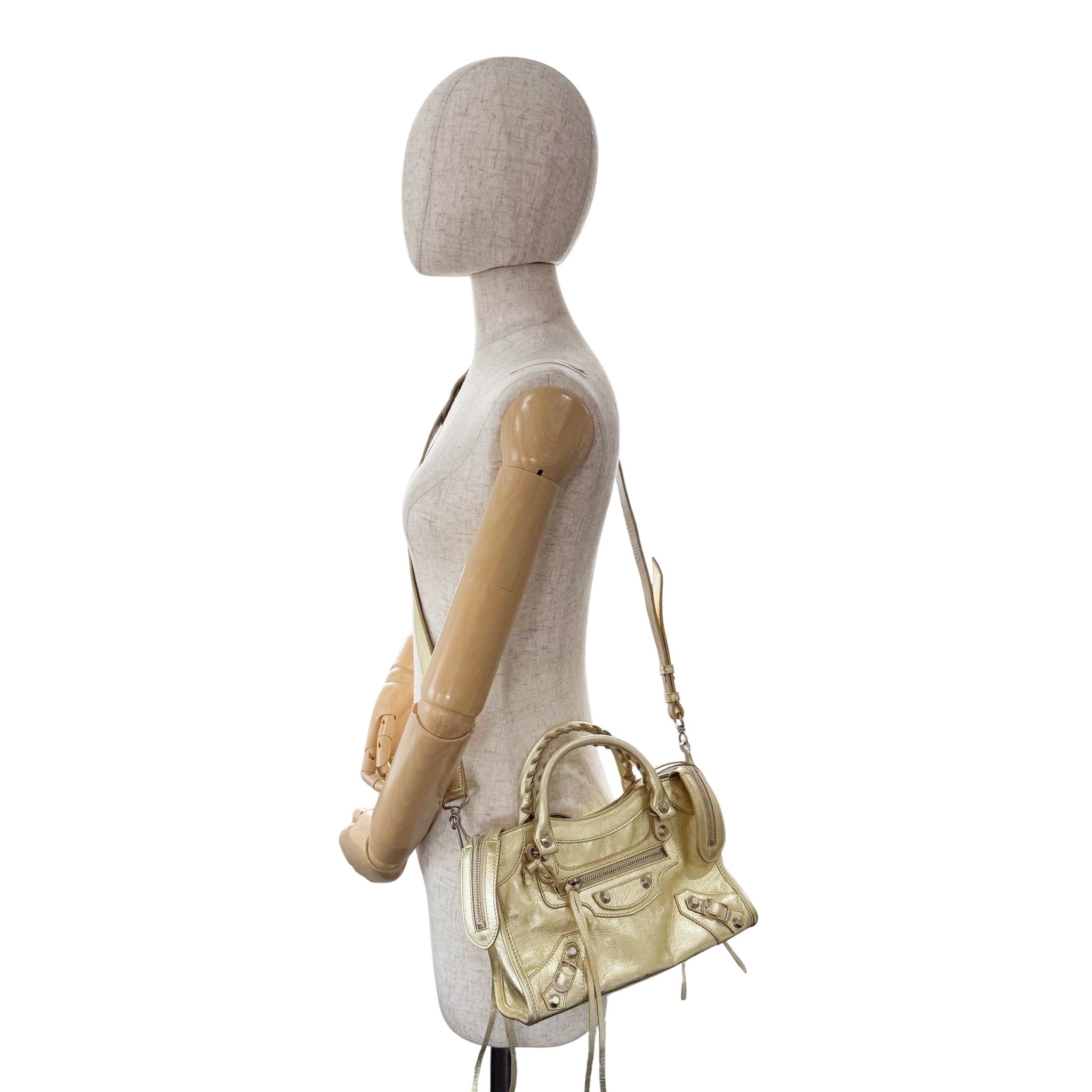 BALENCIAGA The Ciry Metalic Gold Leather Shoulder Bag, in , Sold by HIVE PRELOVED - Handle Bags, Shoulder Bags,