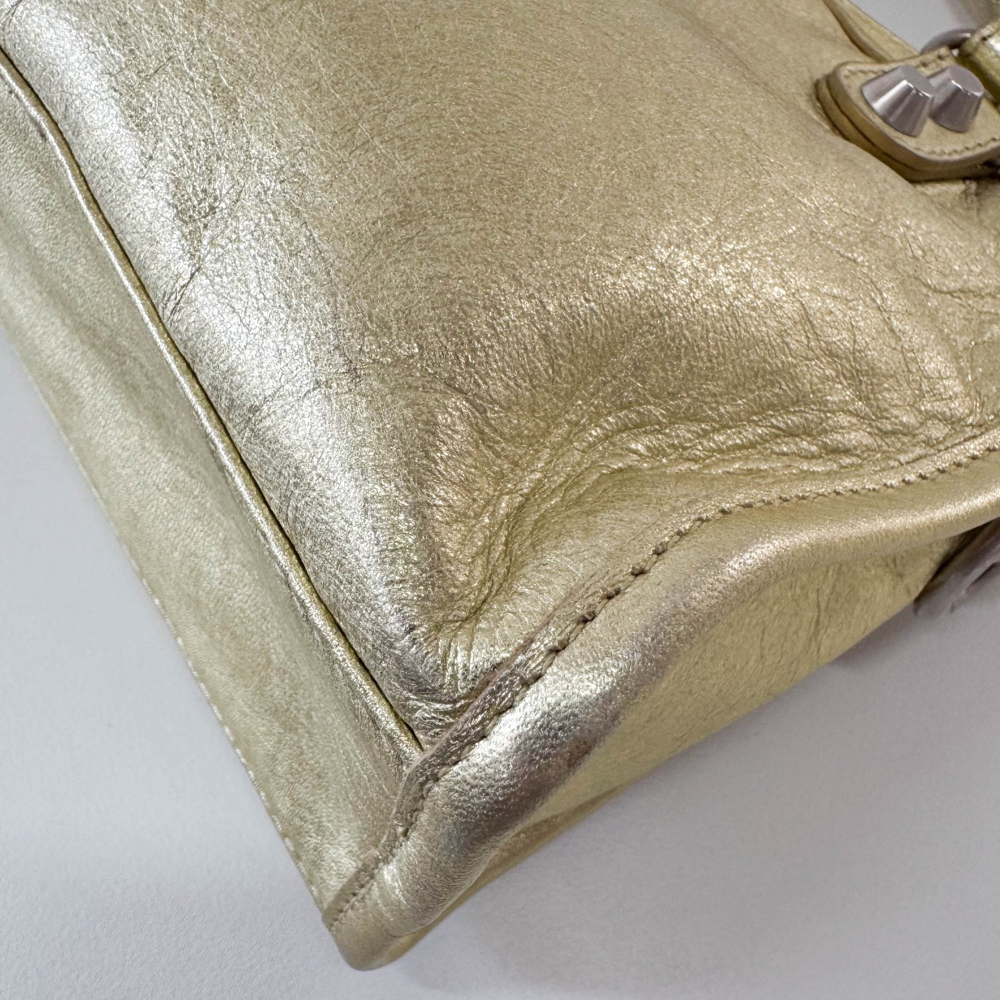 BALENCIAGA The Ciry Metalic Gold Leather Shoulder Bag, in , Sold by HIVE PRELOVED - Handle Bags, Shoulder Bags,