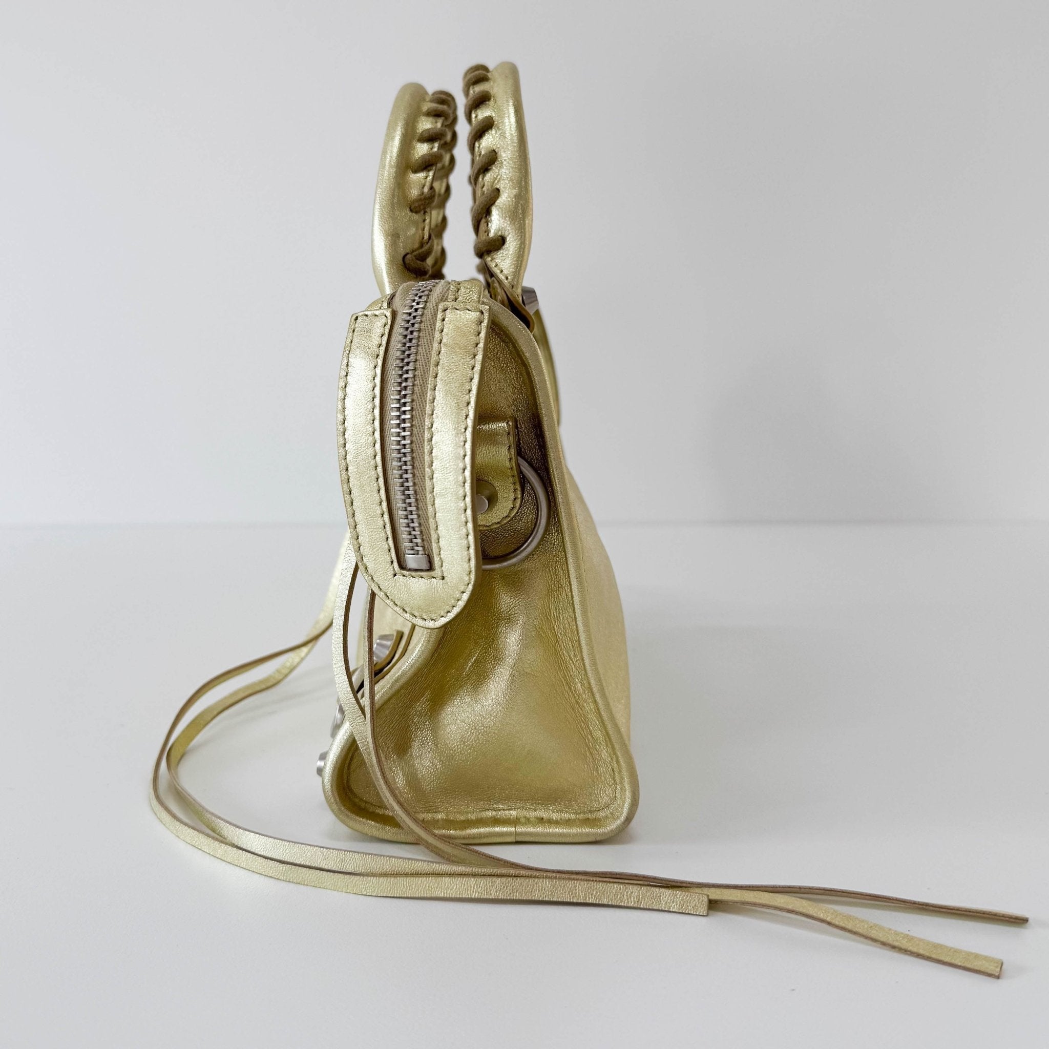 BALENCIAGA The Ciry Metalic Gold Leather Shoulder Bag, in , Sold by HIVE PRELOVED - Handle Bags, Shoulder Bags,