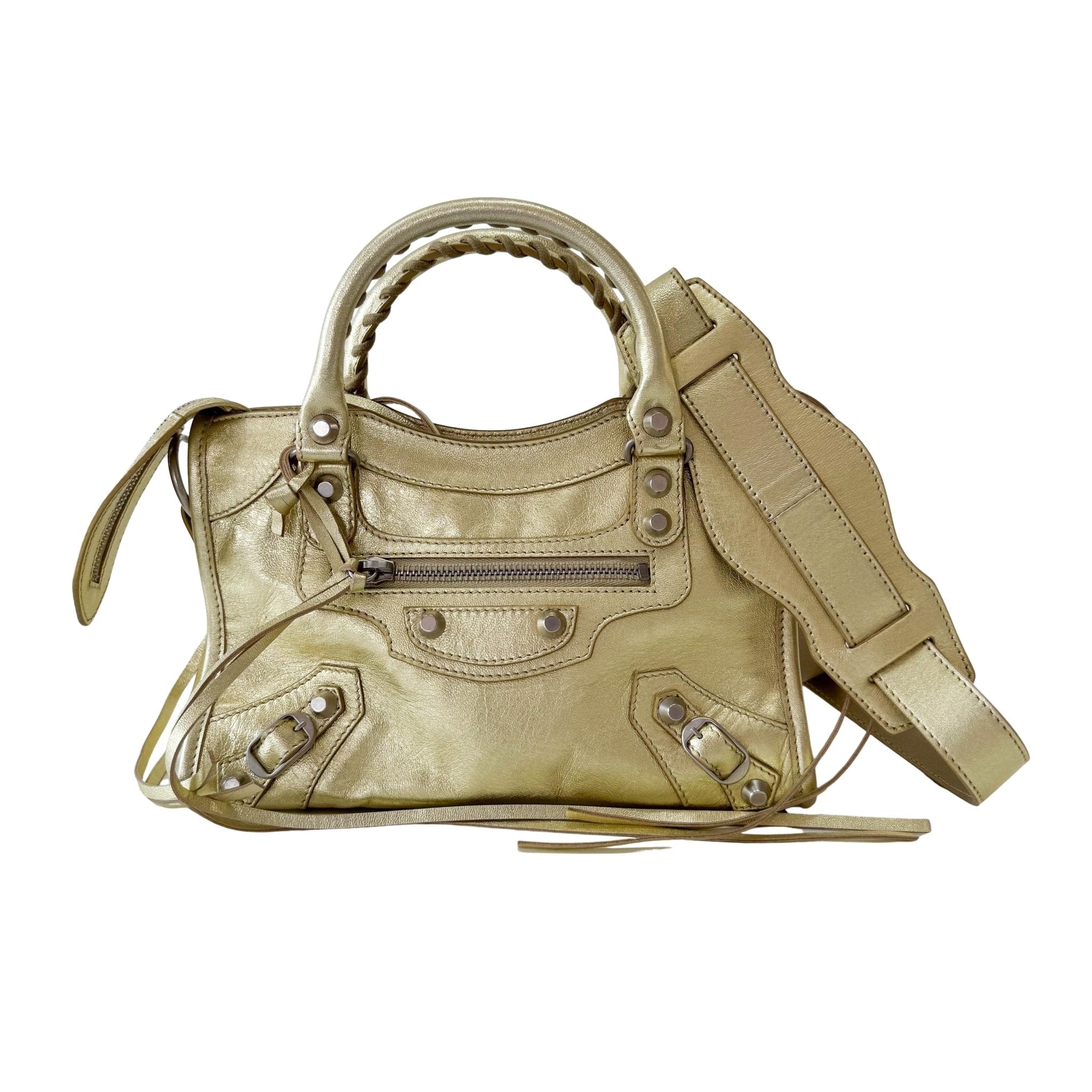 BALENCIAGA The Ciry Metalic Gold Leather Shoulder Bag, in , Sold by HIVE PRELOVED - Handle Bags, Shoulder Bags,