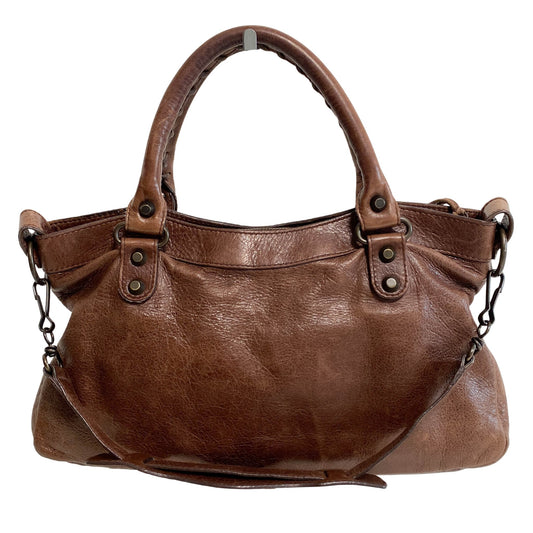 BALENCIAGA The First Brown Leather Shoulder Bag, in , Sold by HIVE PRELOVED - Handle Bags, Shoulder Bags,