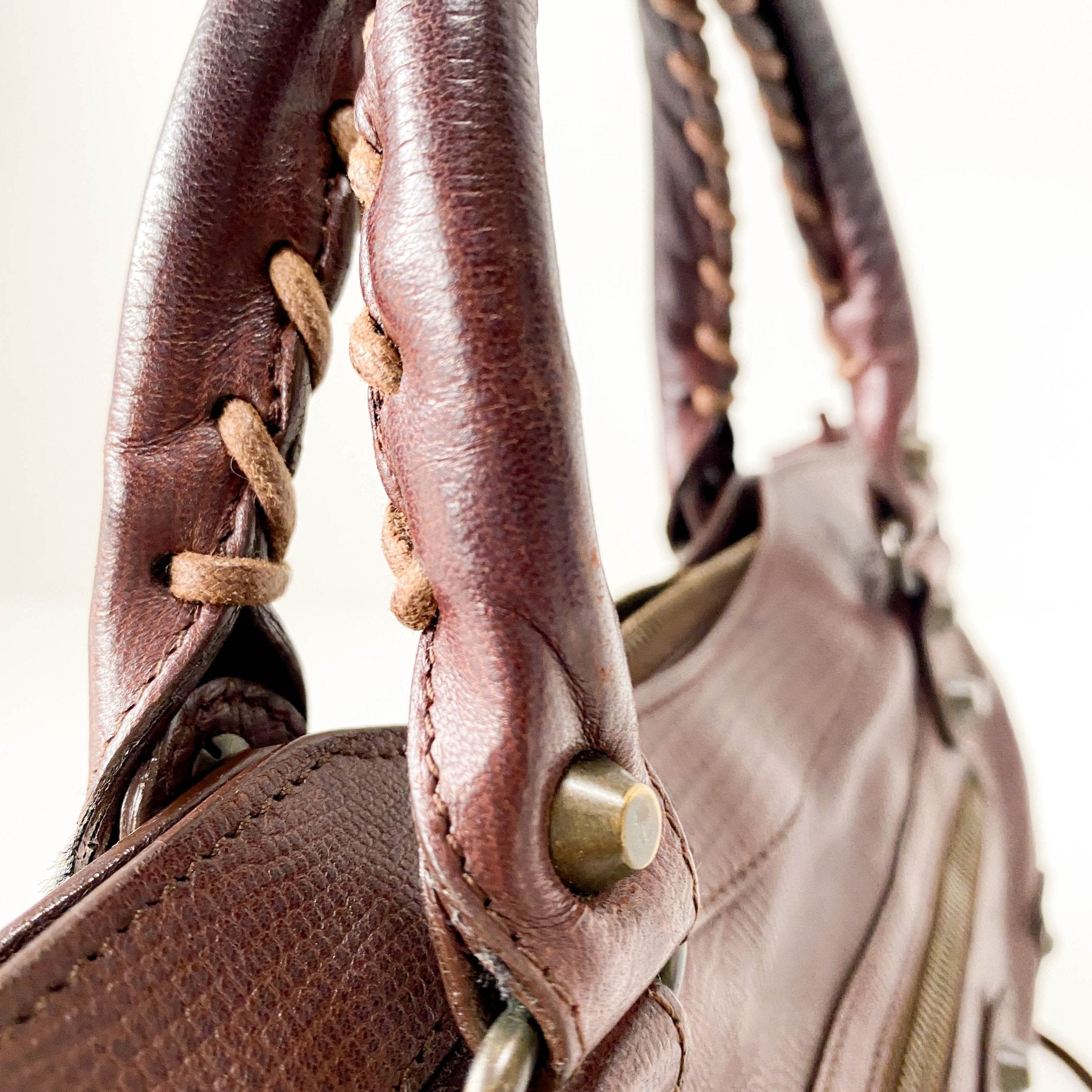 BALENCIAGA The First Brown Leather Shoulder Bag, in , Sold by HIVE PRELOVED - Shoulder Bags, ,