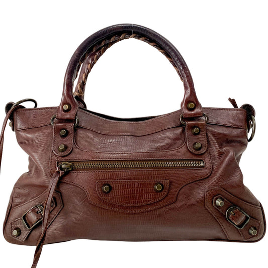 BALENCIAGA The First Brown Leather Shoulder Bag, in , Sold by HIVE PRELOVED - Shoulder Bags, ,