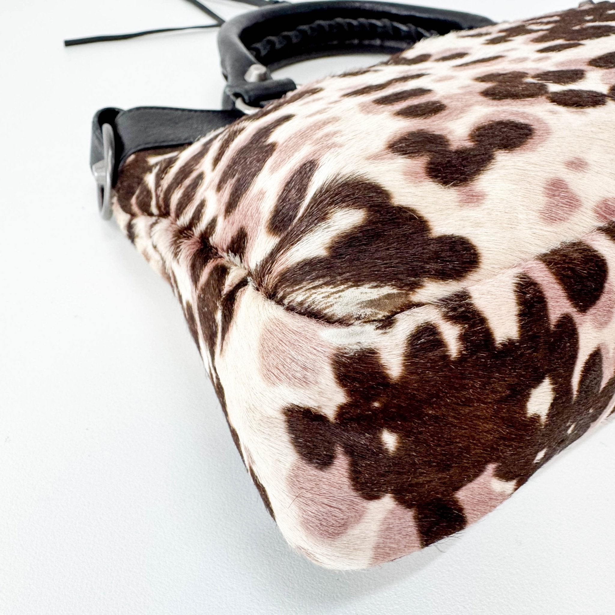 BALENCIAGA The First Leopard Print Pony Hair & Leather Handle Bag, in , Sold by HIVE PRELOVED - Handle Bags, Shoulder Bags,