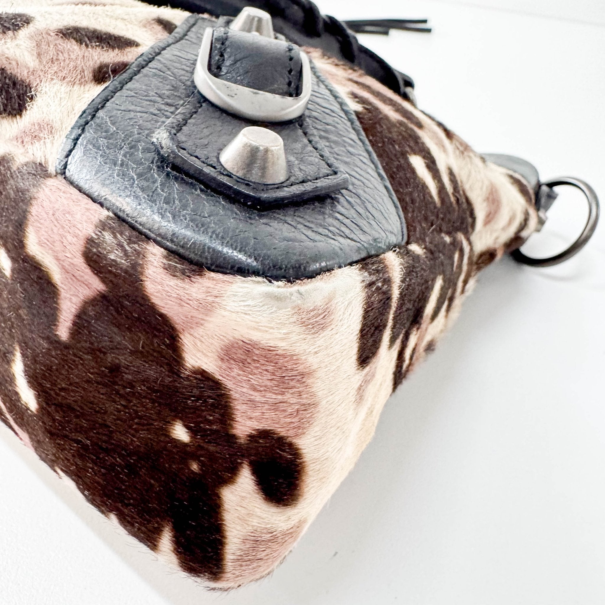 BALENCIAGA The First Leopard Print Pony Hair & Leather Handle Bag, in , Sold by HIVE PRELOVED - Handle Bags, Shoulder Bags,