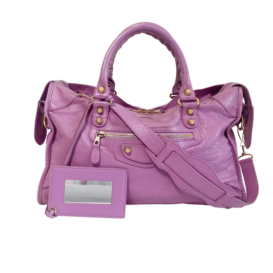 BALENCIAGA Vintage City Purple Leather Hand Bag, in , Sold by HIVE PRELOVED - Handle Bags, Shoulder Bags,