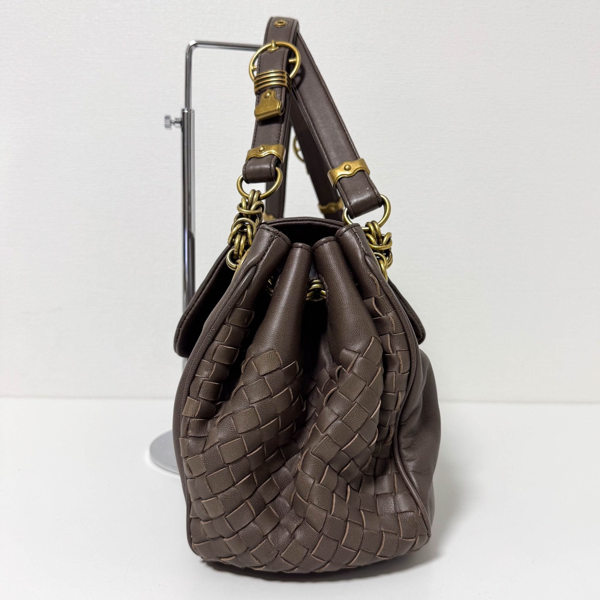 BOTTEGA VENETA Archive Brown Leather Intrecciato Shoulder Bag, in , Sold by HIVE PRELOVED - Shoulder Bags, ,
