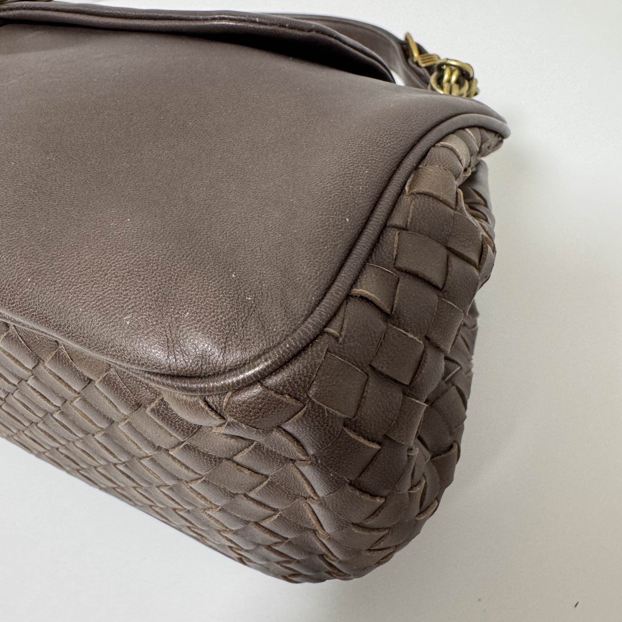 BOTTEGA VENETA Archive Brown Leather Intrecciato Shoulder Bag, in , Sold by HIVE PRELOVED - Shoulder Bags, ,