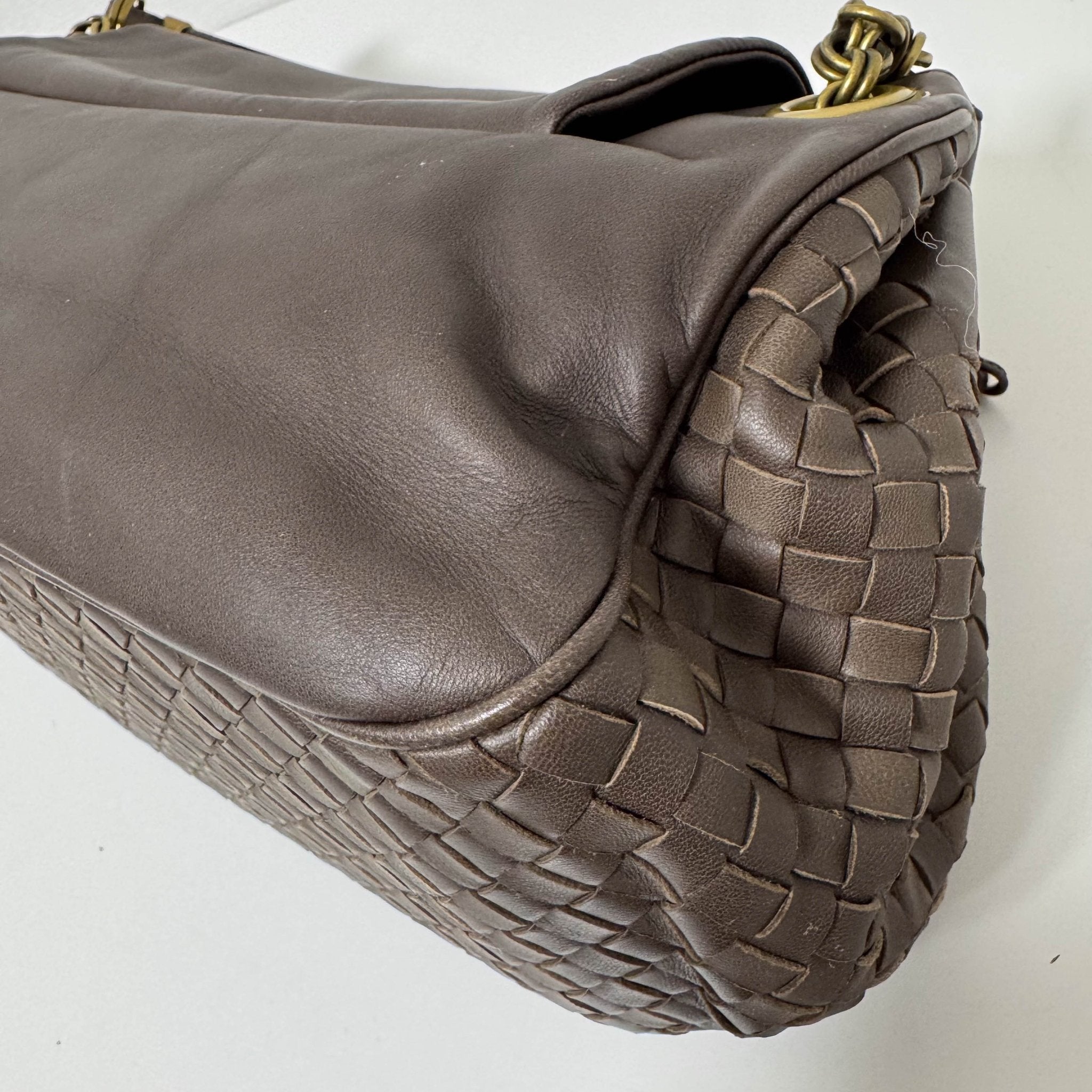 BOTTEGA VENETA Archive Brown Leather Intrecciato Shoulder Bag, in , Sold by HIVE PRELOVED - Shoulder Bags, ,