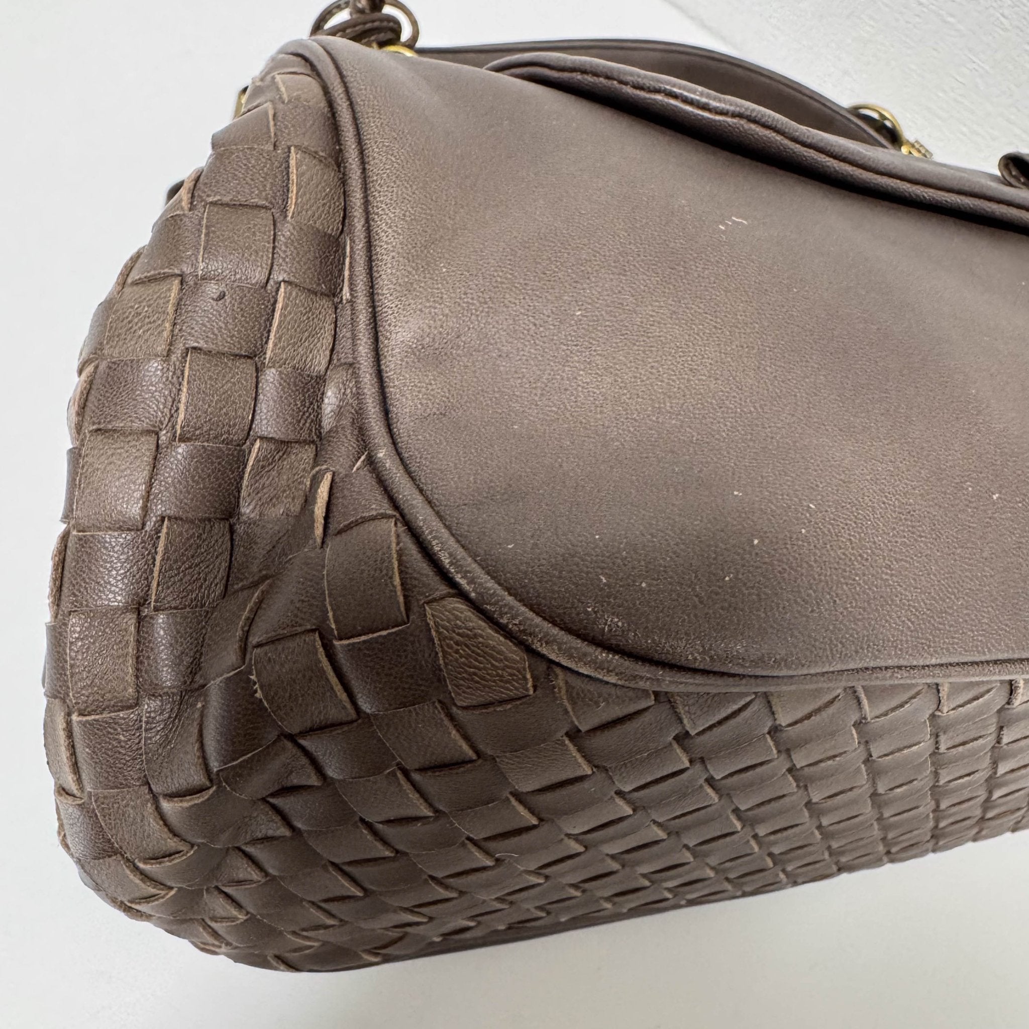 BOTTEGA VENETA Archive Brown Leather Intrecciato Shoulder Bag, in , Sold by HIVE PRELOVED - Shoulder Bags, ,