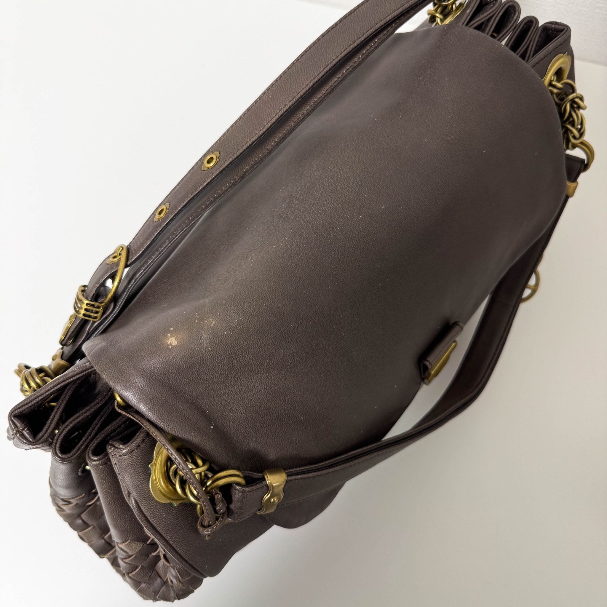 BOTTEGA VENETA Archive Brown Leather Intrecciato Shoulder Bag, in , Sold by HIVE PRELOVED - Shoulder Bags, ,