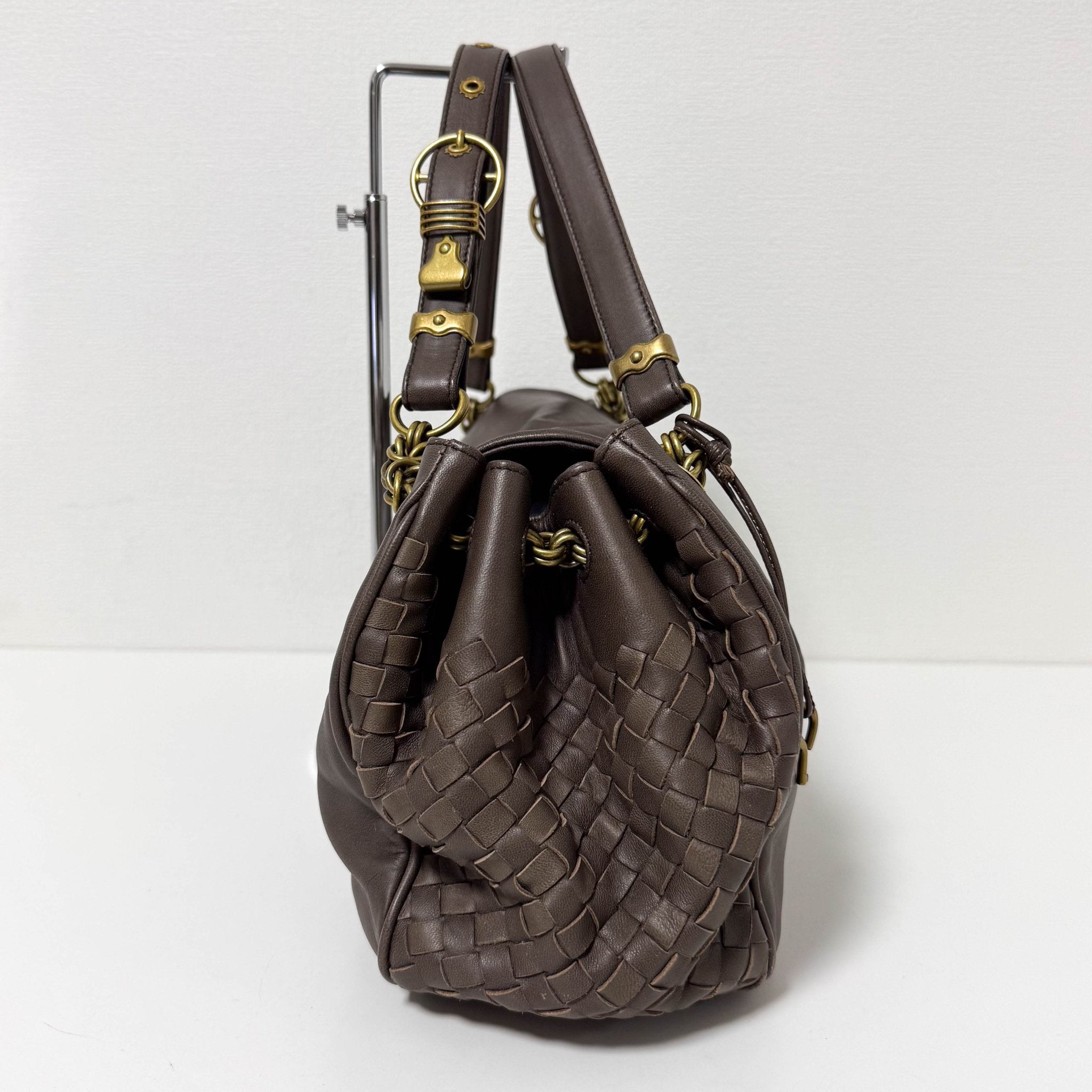 BOTTEGA VENETA Archive Brown Leather Intrecciato Shoulder Bag, in , Sold by HIVE PRELOVED - Shoulder Bags, ,