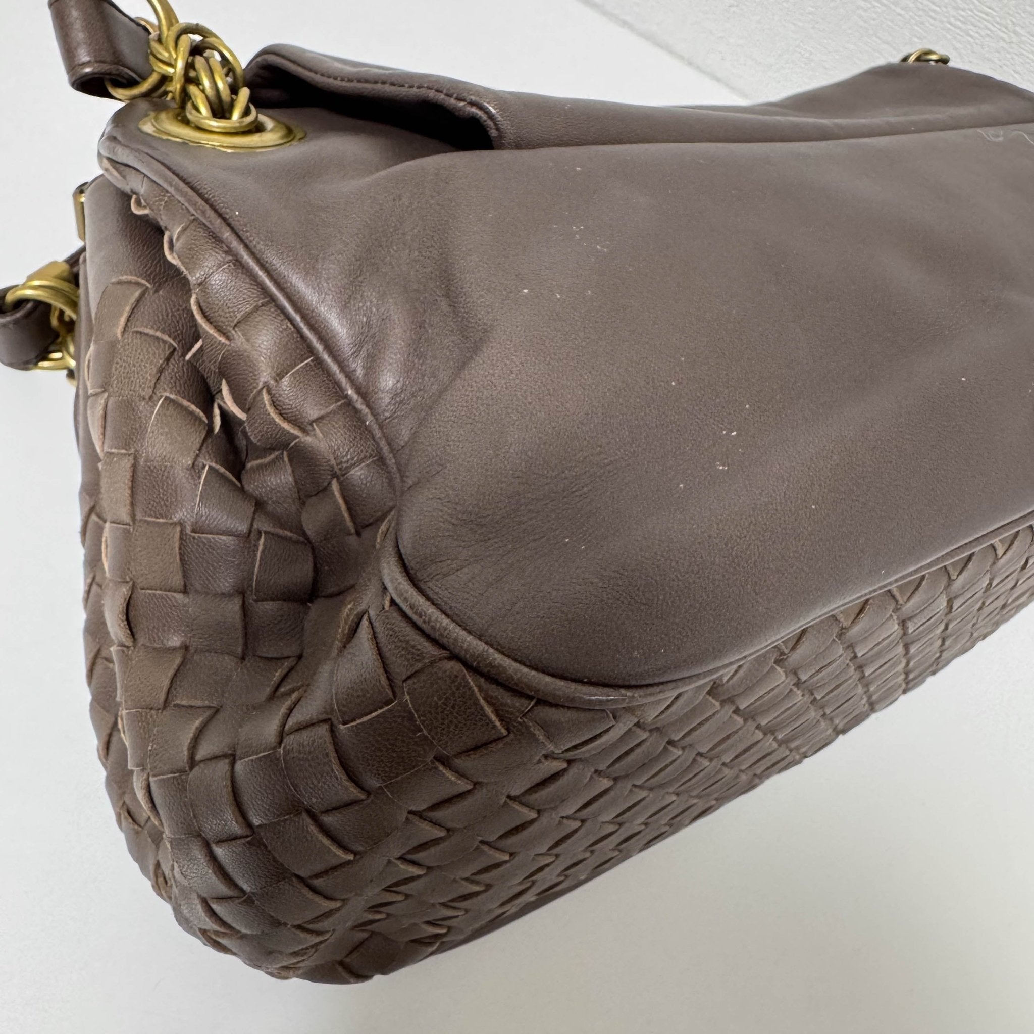 BOTTEGA VENETA Archive Brown Leather Intrecciato Shoulder Bag, in , Sold by HIVE PRELOVED - Shoulder Bags, ,