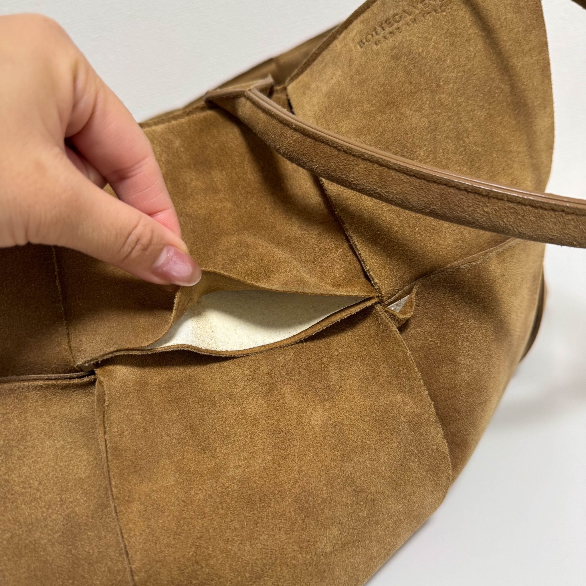 BOTTEGA VENETA Arco Tote Brown Suede Leather / Fur Handbag, in , Sold by HIVE PRELOVED - Handle Bags, ,