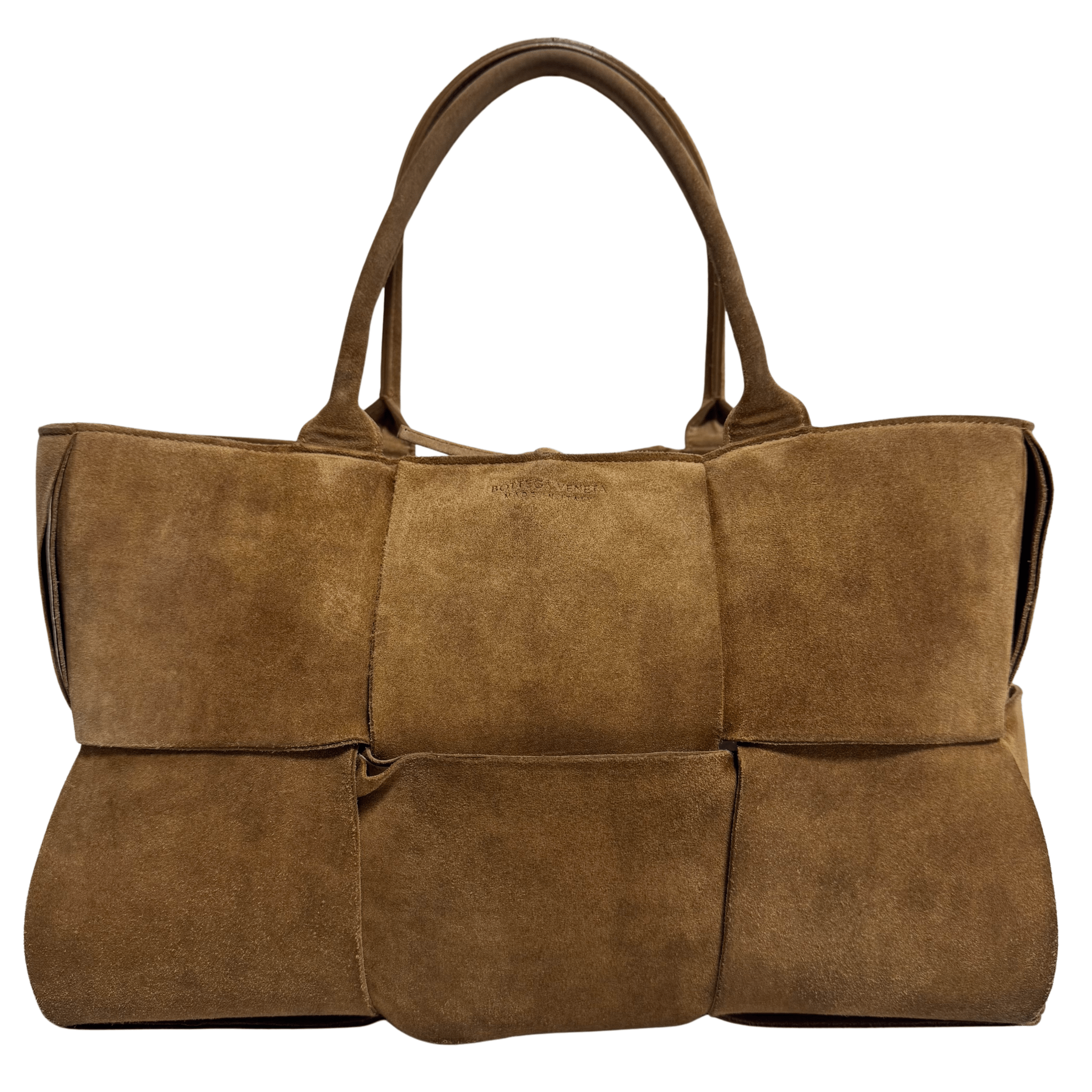 BOTTEGA VENETA Arco Tote Brown Suede Leather / Fur Handbag, in , Sold by HIVE PRELOVED - Handle Bags, ,