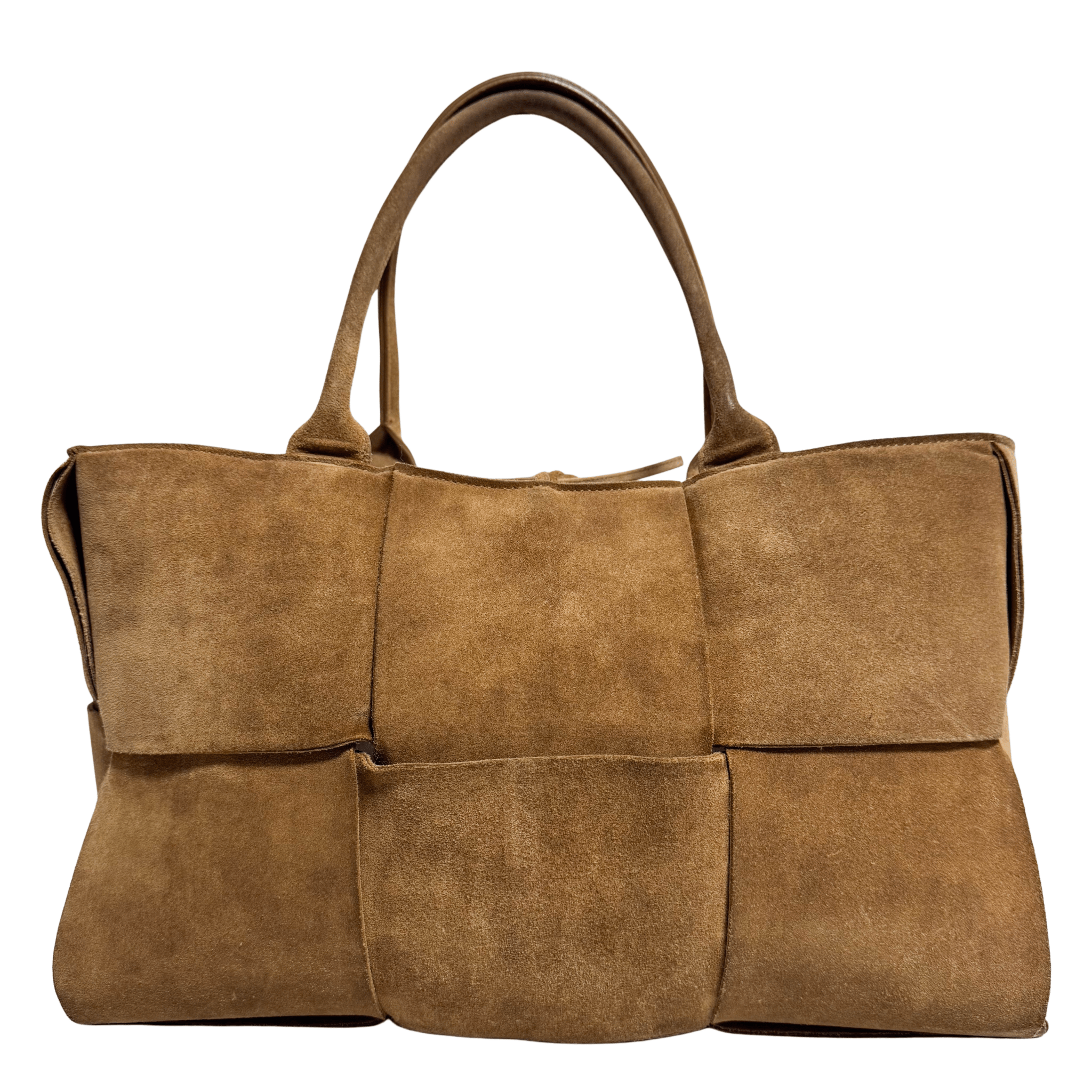 BOTTEGA VENETA Arco Tote Brown Suede Leather / Fur Handbag, in , Sold by HIVE PRELOVED - Handle Bags, ,