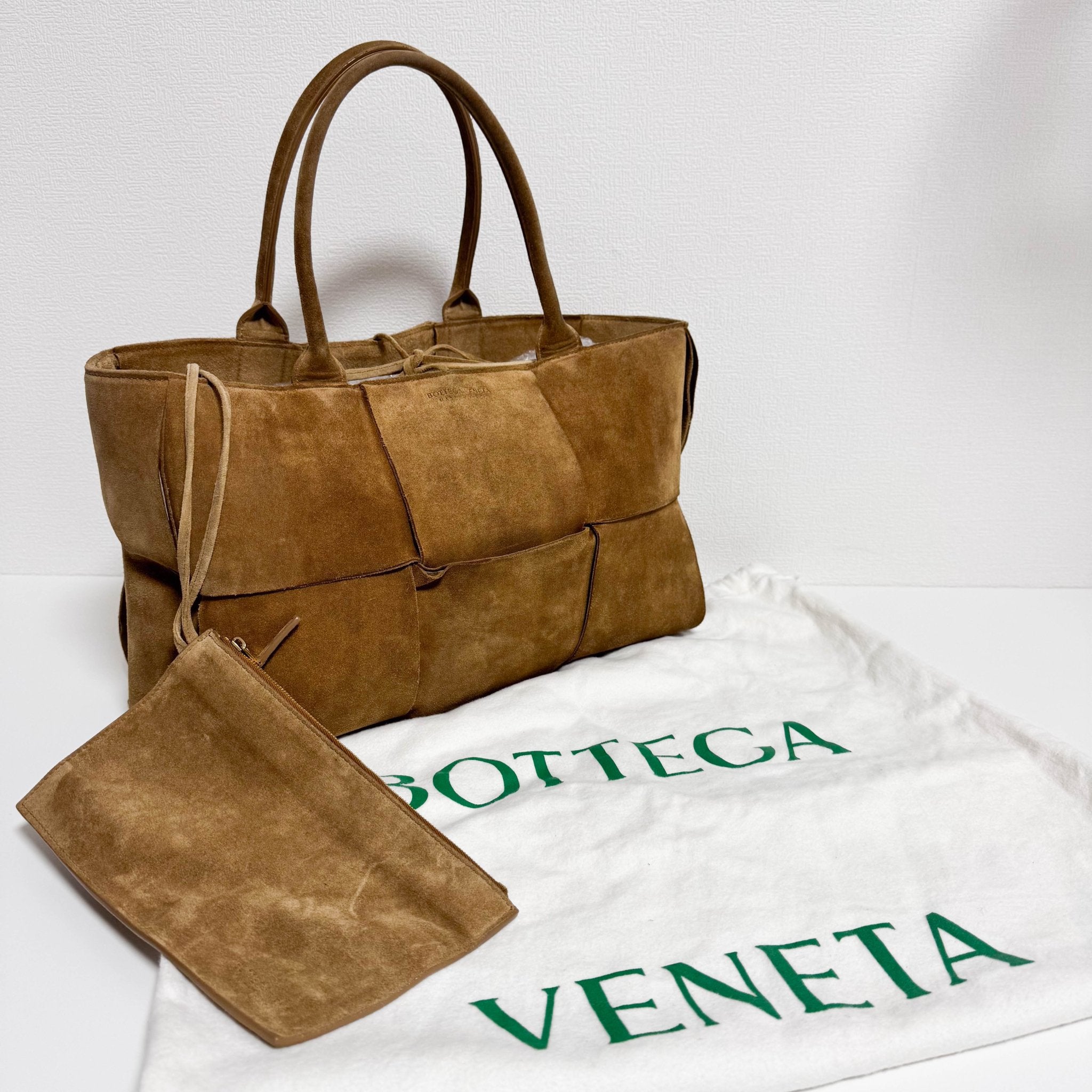 BOTTEGA VENETA Arco Tote Brown Suede Leather / Fur Handbag, in , Sold by HIVE PRELOVED - Handle Bags, ,