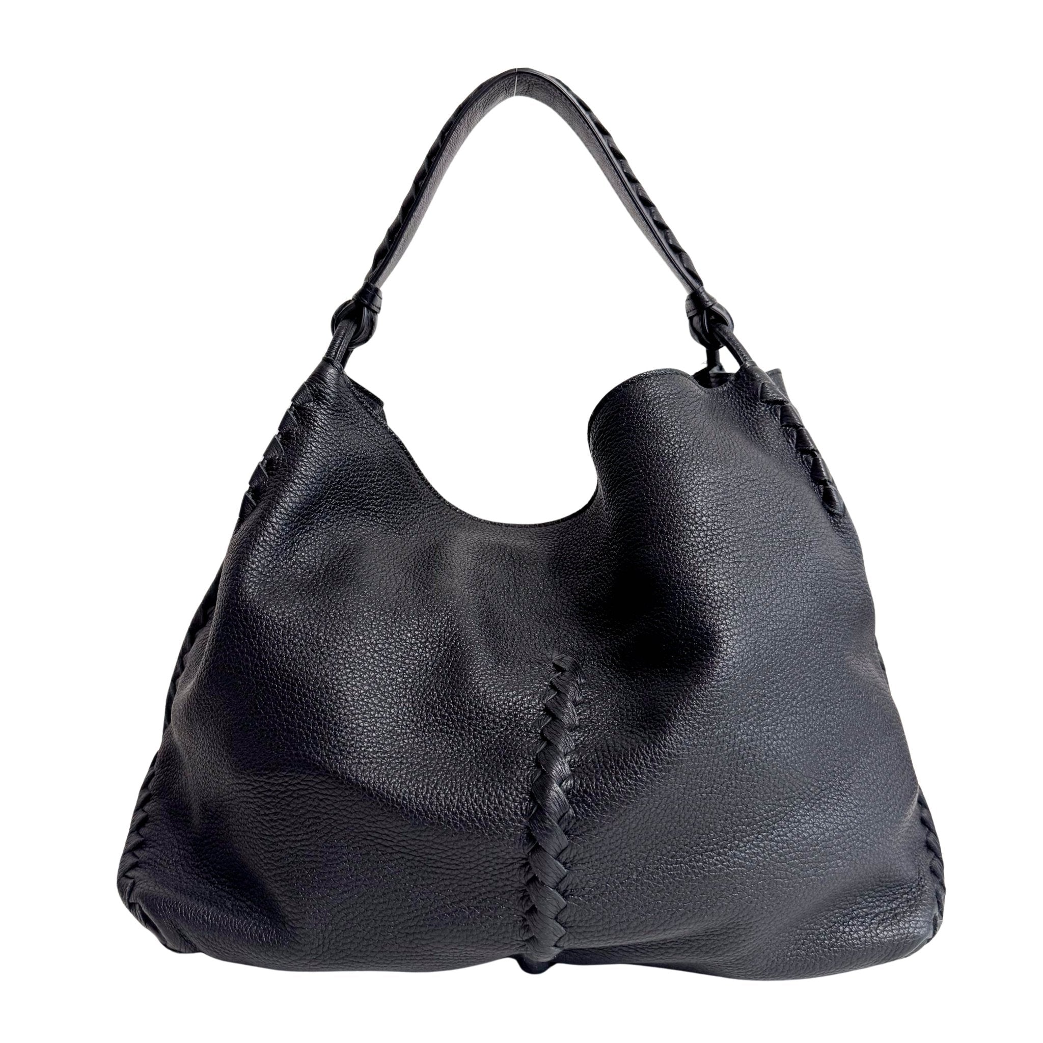 BOTTEGA VENETA Black Leather Intrecciato Hobo Shoulder Bag, in , Sold by HIVE PRELOVED - Shoulder Bags, ,