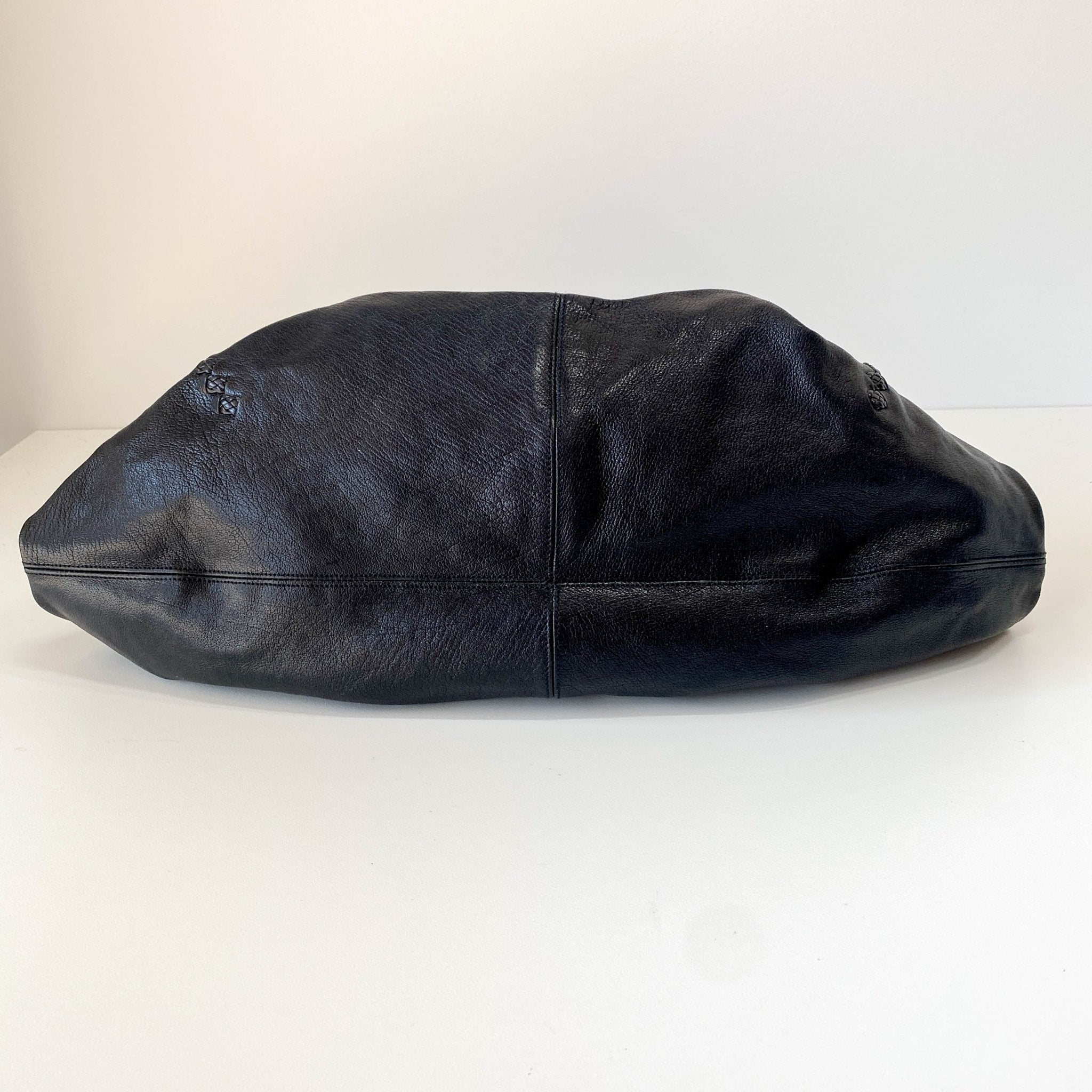 BOTTEGA VENETA Black Leather Shoulder Bag with Intrecciato Details, in , Sold by HIVE PRELOVED - Shoulder Bags, ,