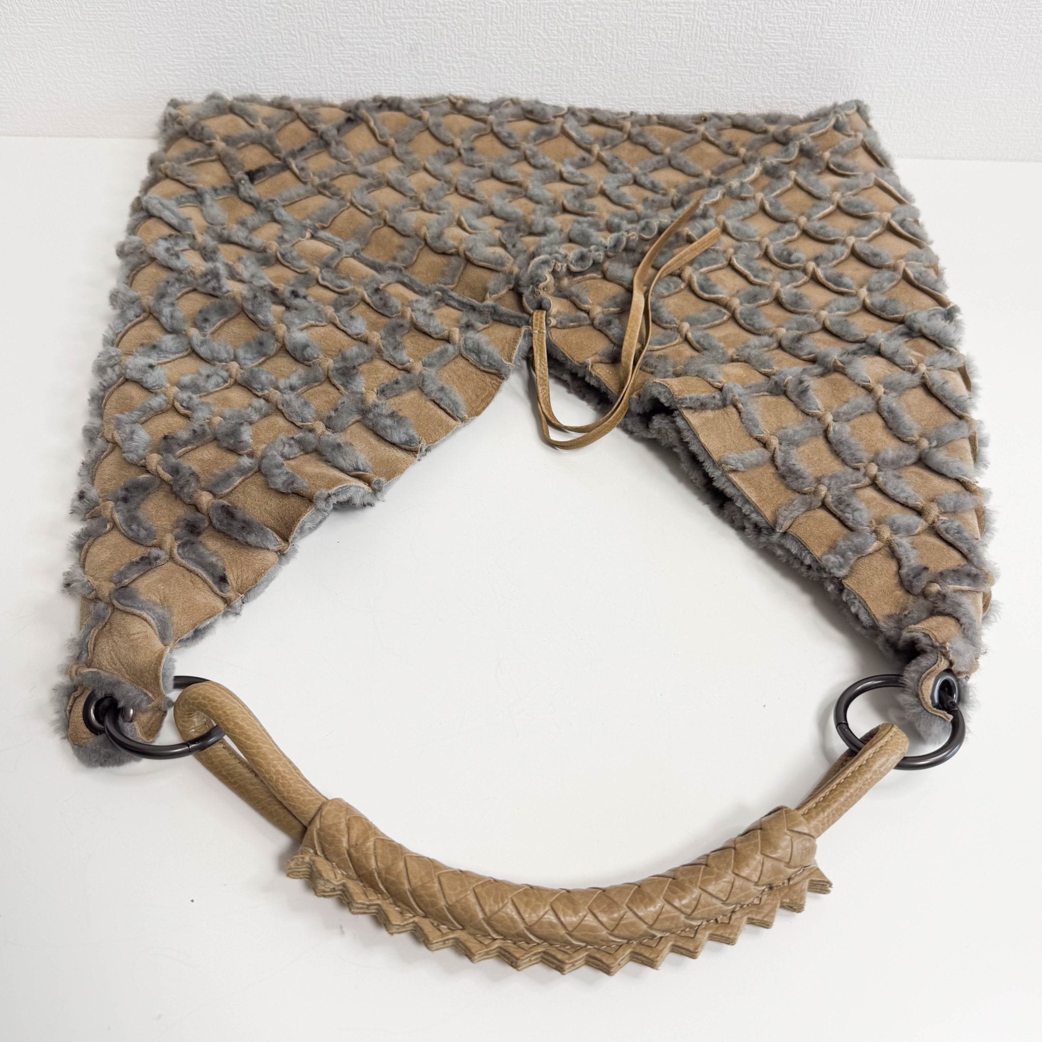 BOTTEGA VENETA Bottega Veneta Intrecciato Grey & Brown Suede Shoulder Bag, in , Sold by HIVE PRELOVED - Shoulder Bags, ,