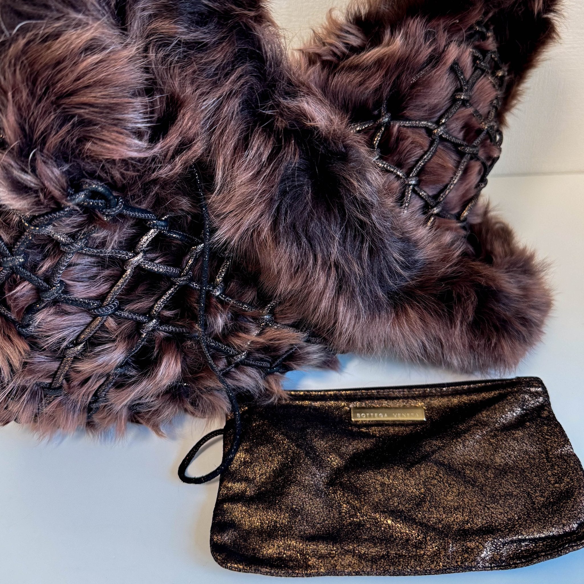 BOTTEGA VENETA Brown Fur and Suede Hobo Crossbody Bag, in , Sold by HIVE PRELOVED - Crossbody bags, ,