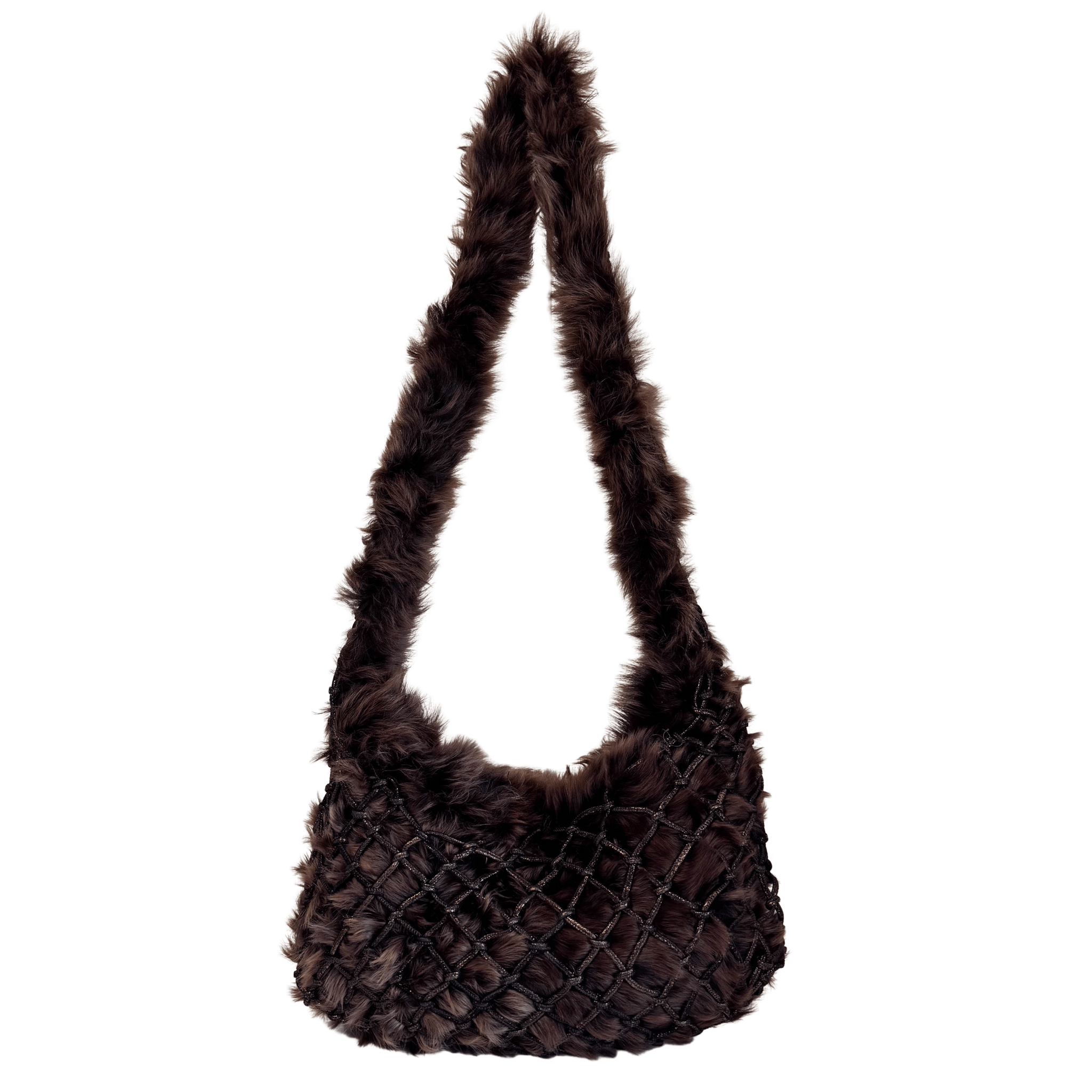 BOTTEGA VENETA Brown Fur and Suede Hobo Crossbody Bag, in , Sold by HIVE PRELOVED - Crossbody bags, ,